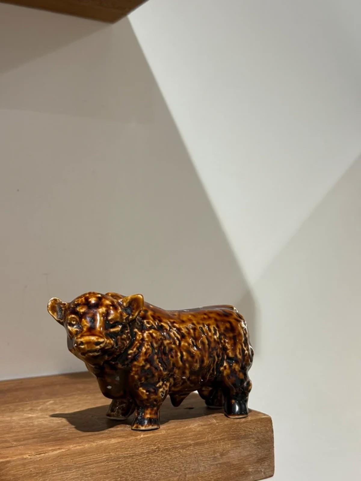 Vintage Ceramic Highland Cow Figurine