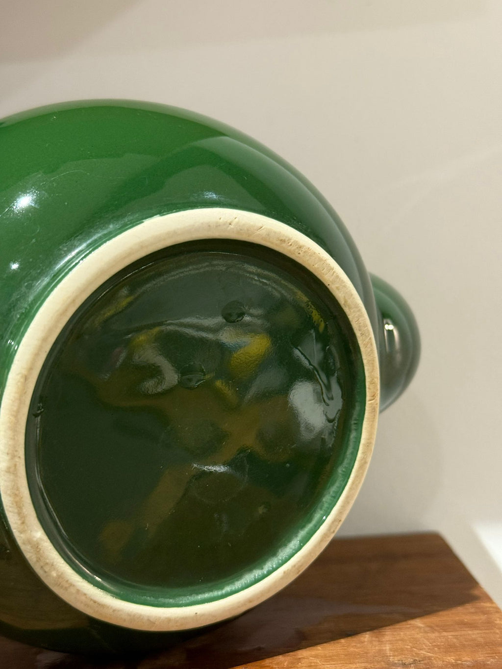 Vintage Green Glazed Ceramic Teapot