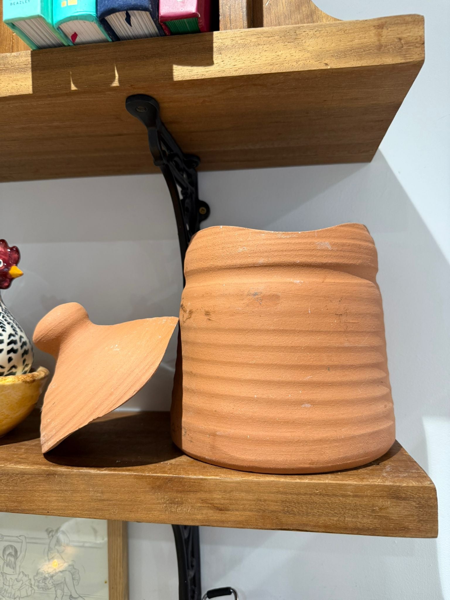 Vintage Handmade Terracotta Storage Jar with Lid