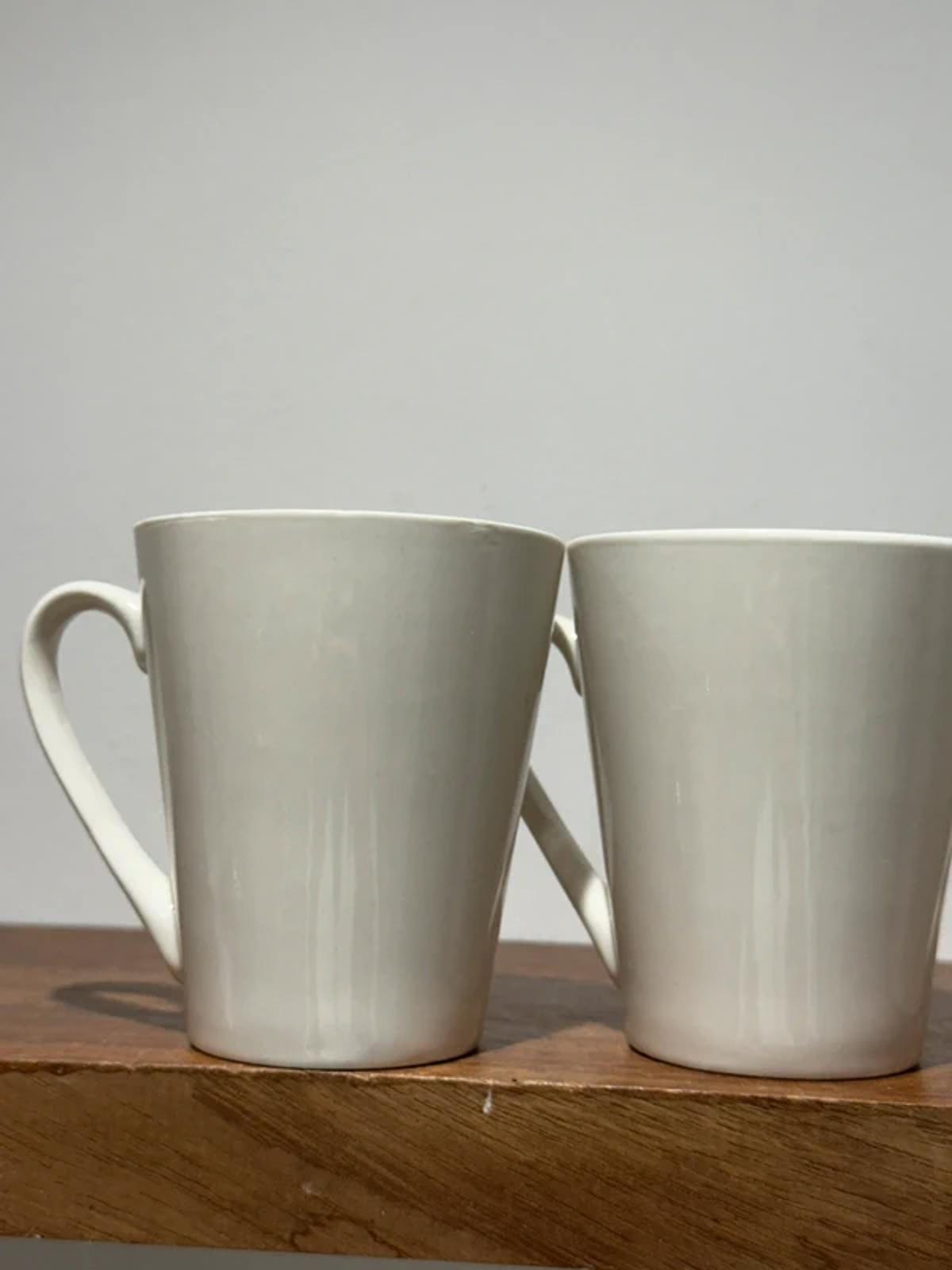 Set of brand-new white tall mugs kitchen home decor set of 4