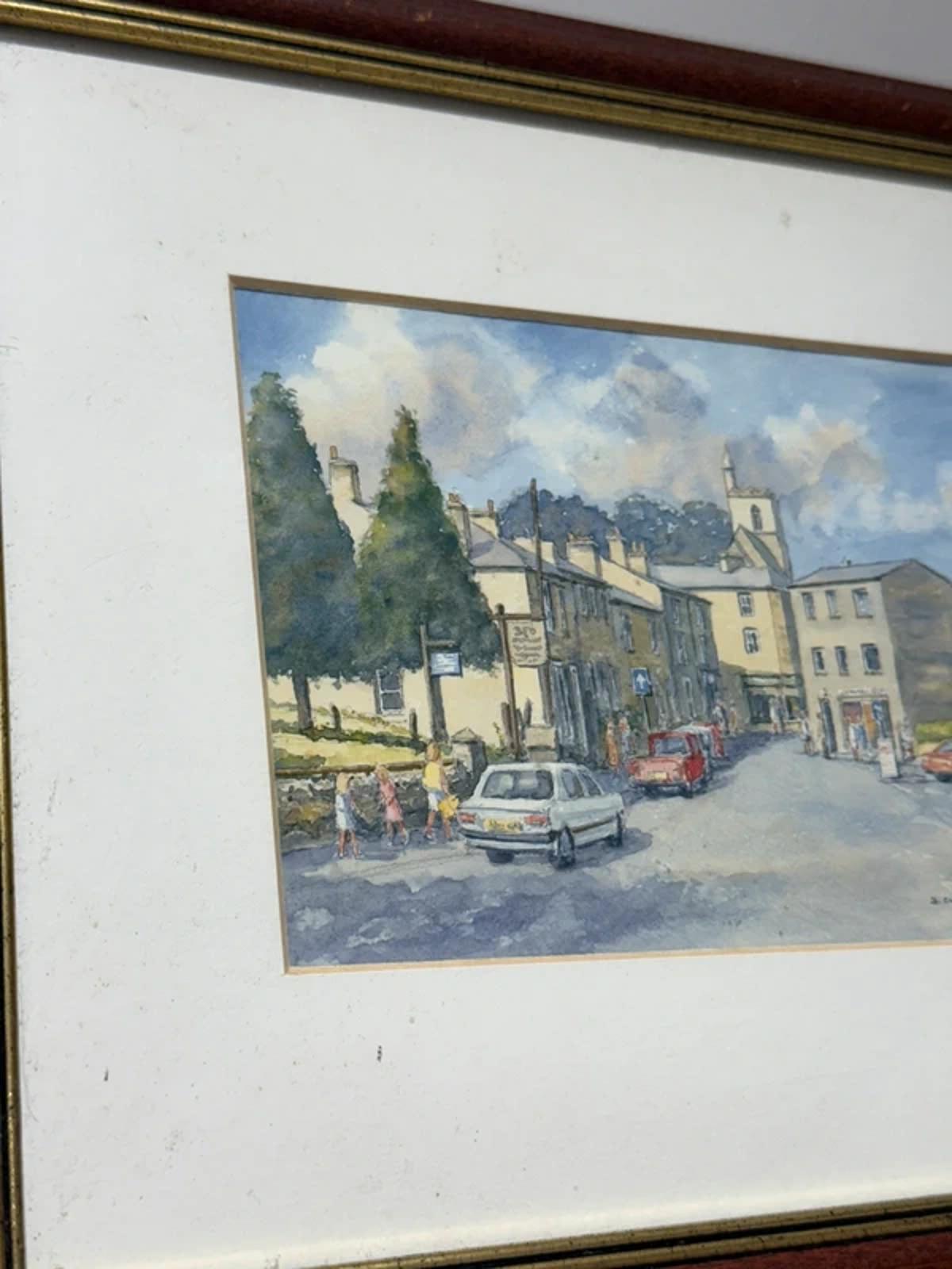 Vintage framed hand painting artwork watercolours one of a kind