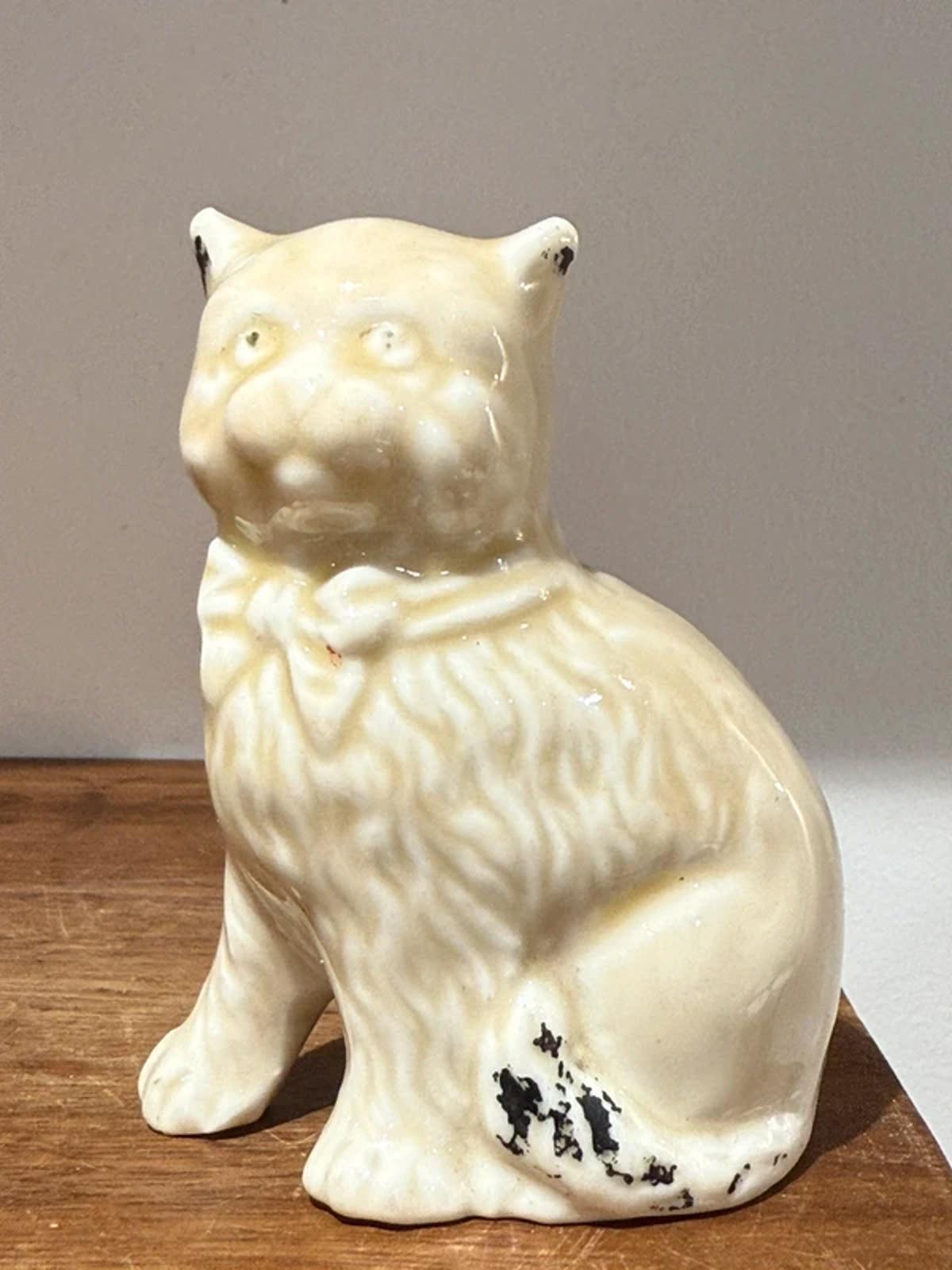 Vintage home decor cream cat one of a kind