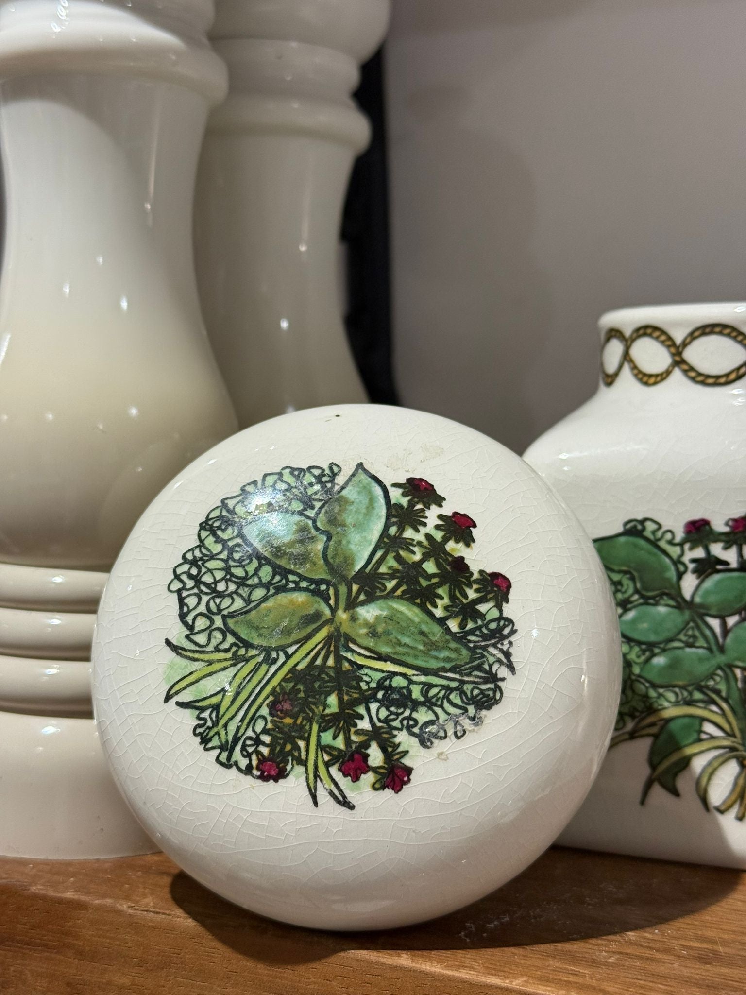 Vintage Minton Ceramic Storage Jar with Floral Motif – Made in England