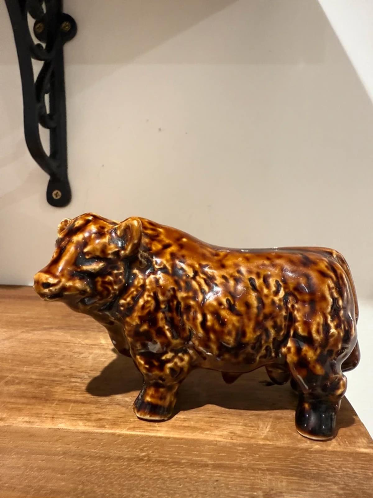 Vintage Ceramic Highland Cow Figurine