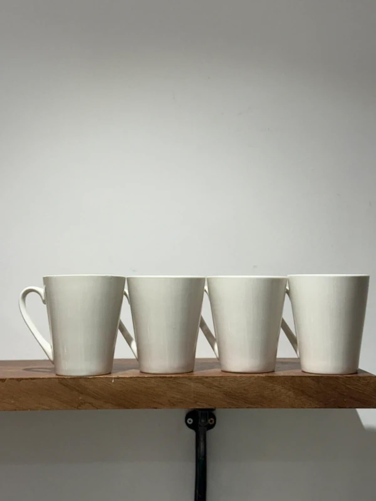 Set of brand-new white tall mugs kitchen home decor set of 4