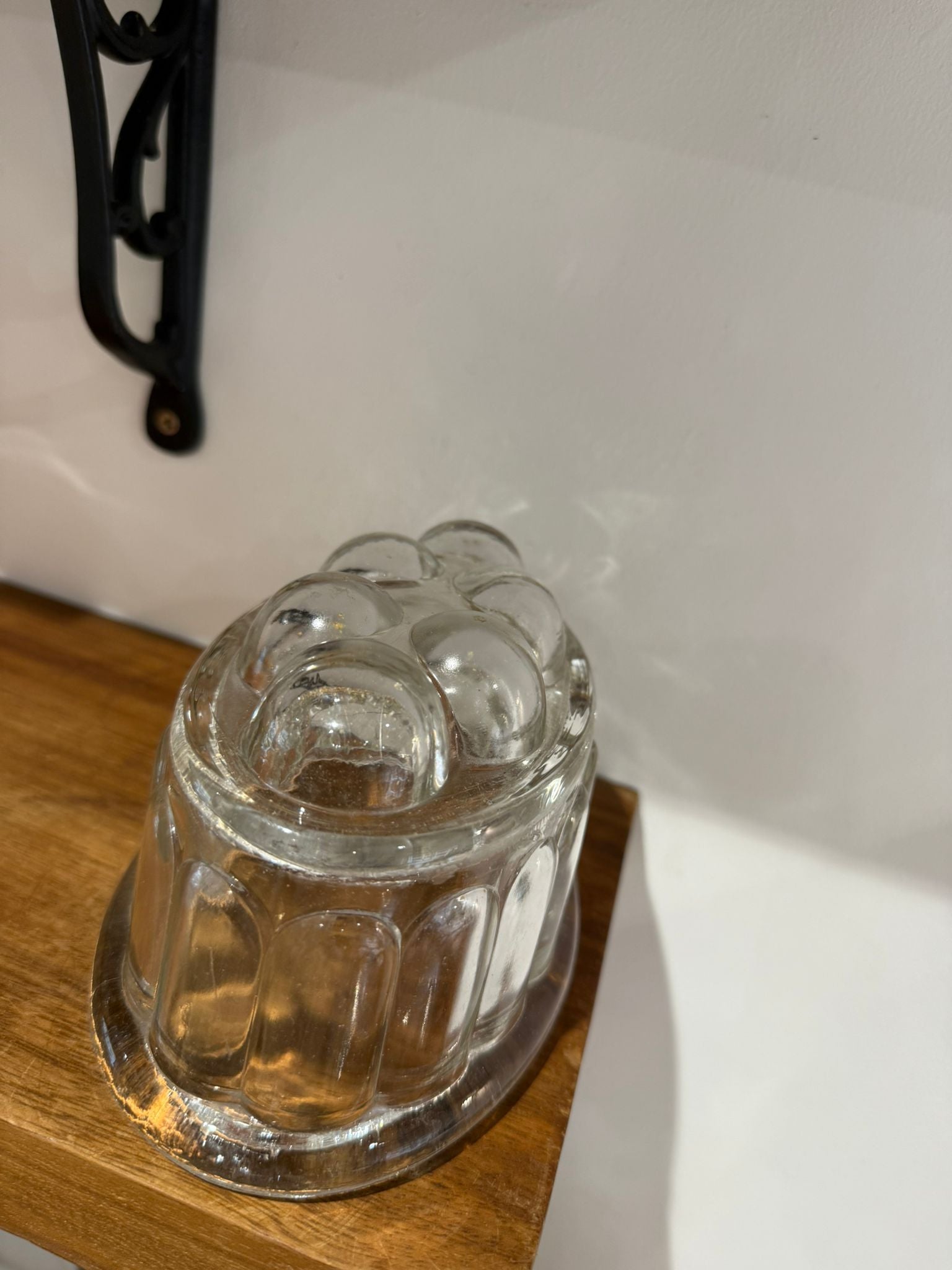 Vintage Clear Glass Jelly Mould Dome – Ribbed Bubble Design Kitchen Decor