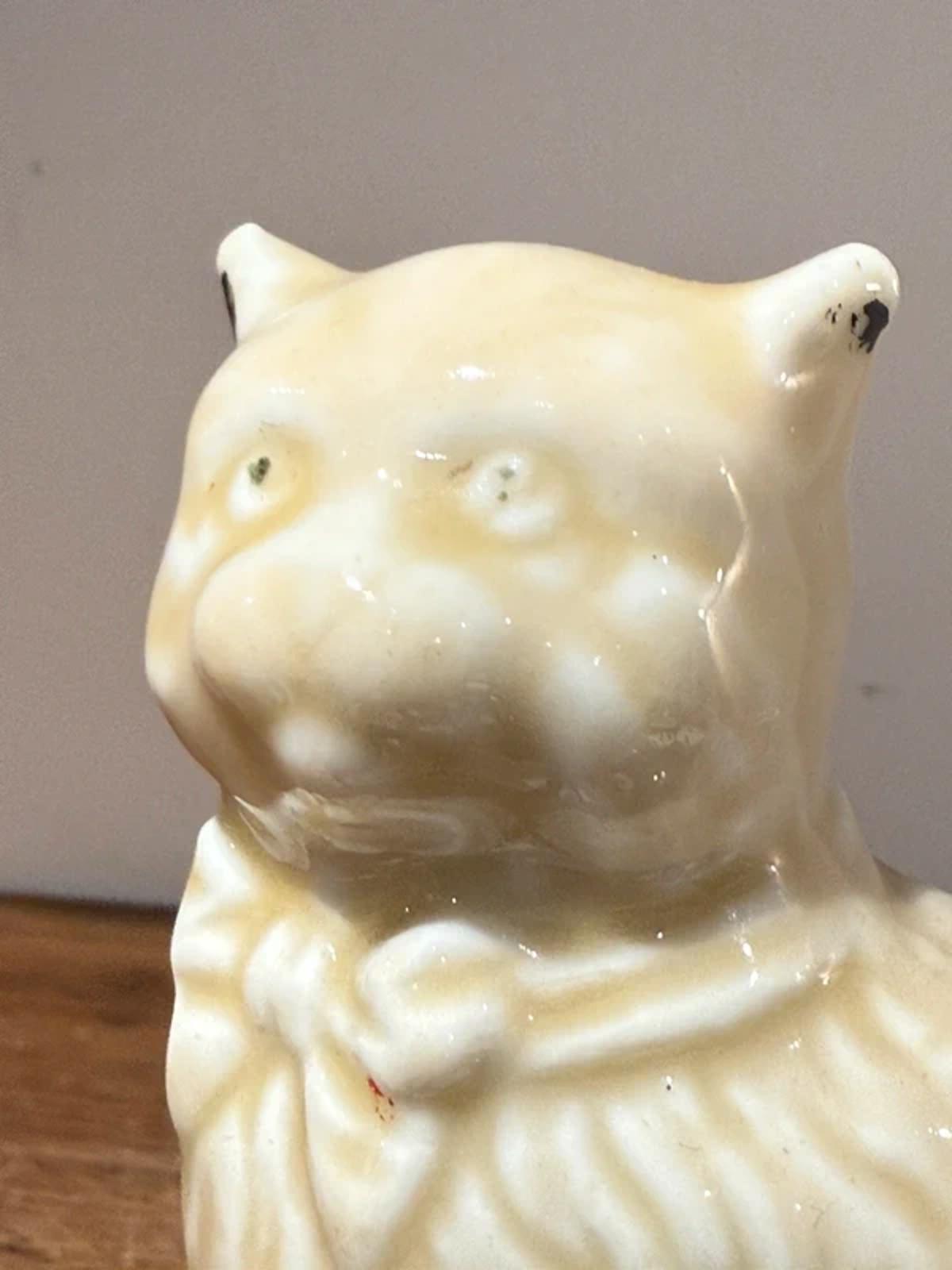 Vintage home decor cream cat one of a kind