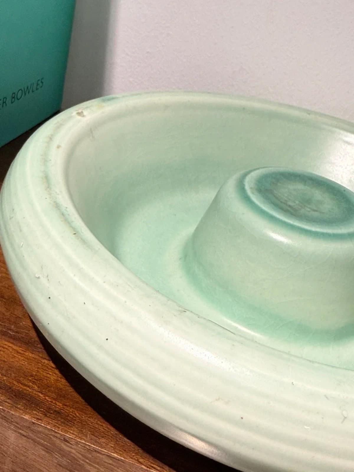 Vintage Pell green ceramic flower table decoration ashtray country home decor