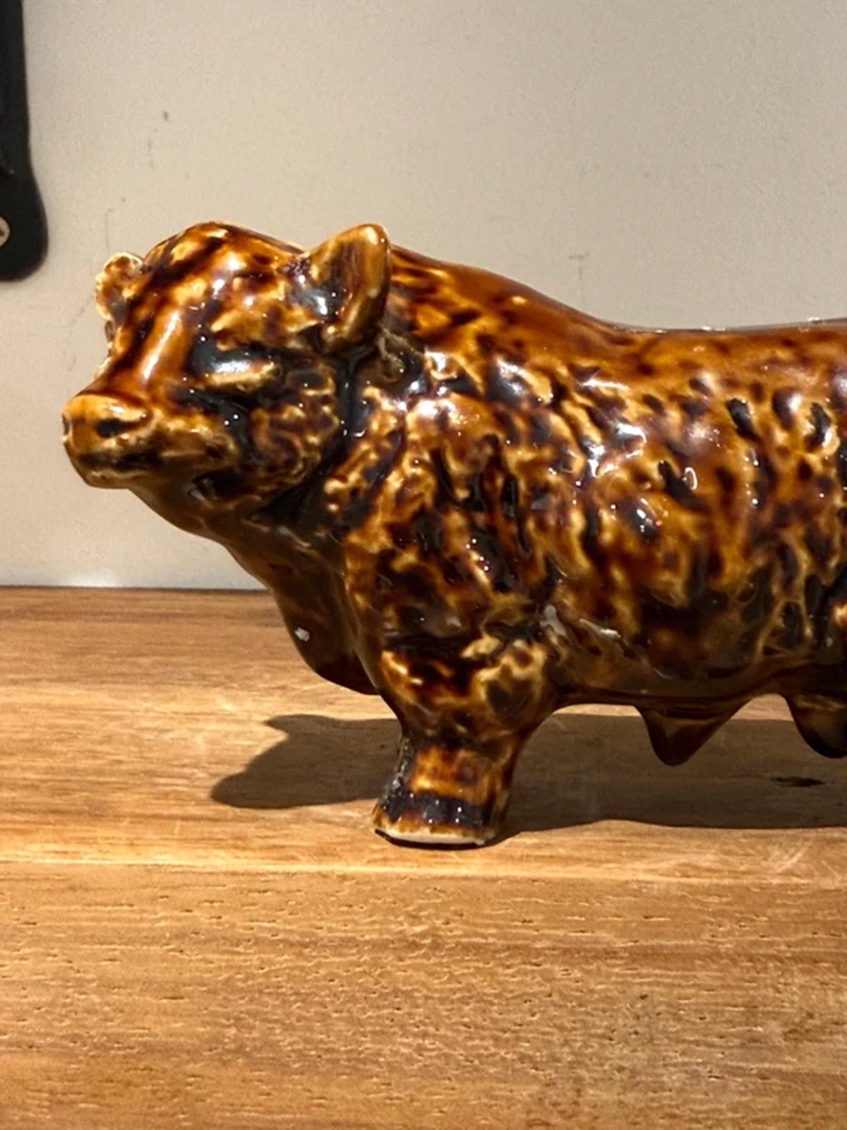 Vintage Ceramic Highland Cow Figurine