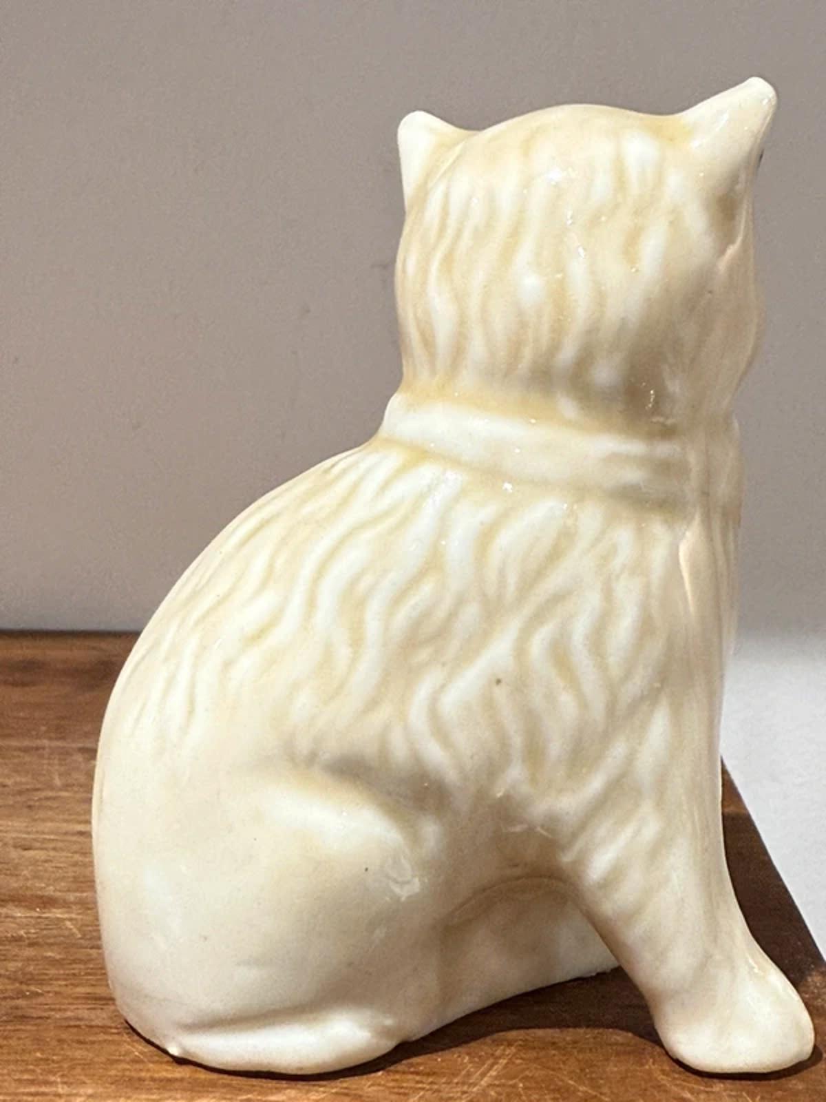 Vintage home decor cream cat one of a kind