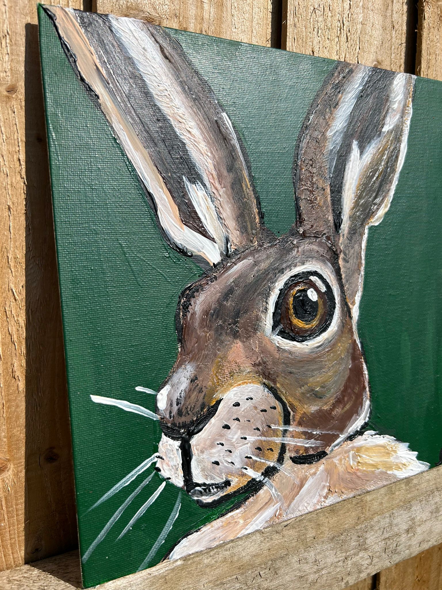 Original Hand-Painted Rabbit Artwork on Canvas