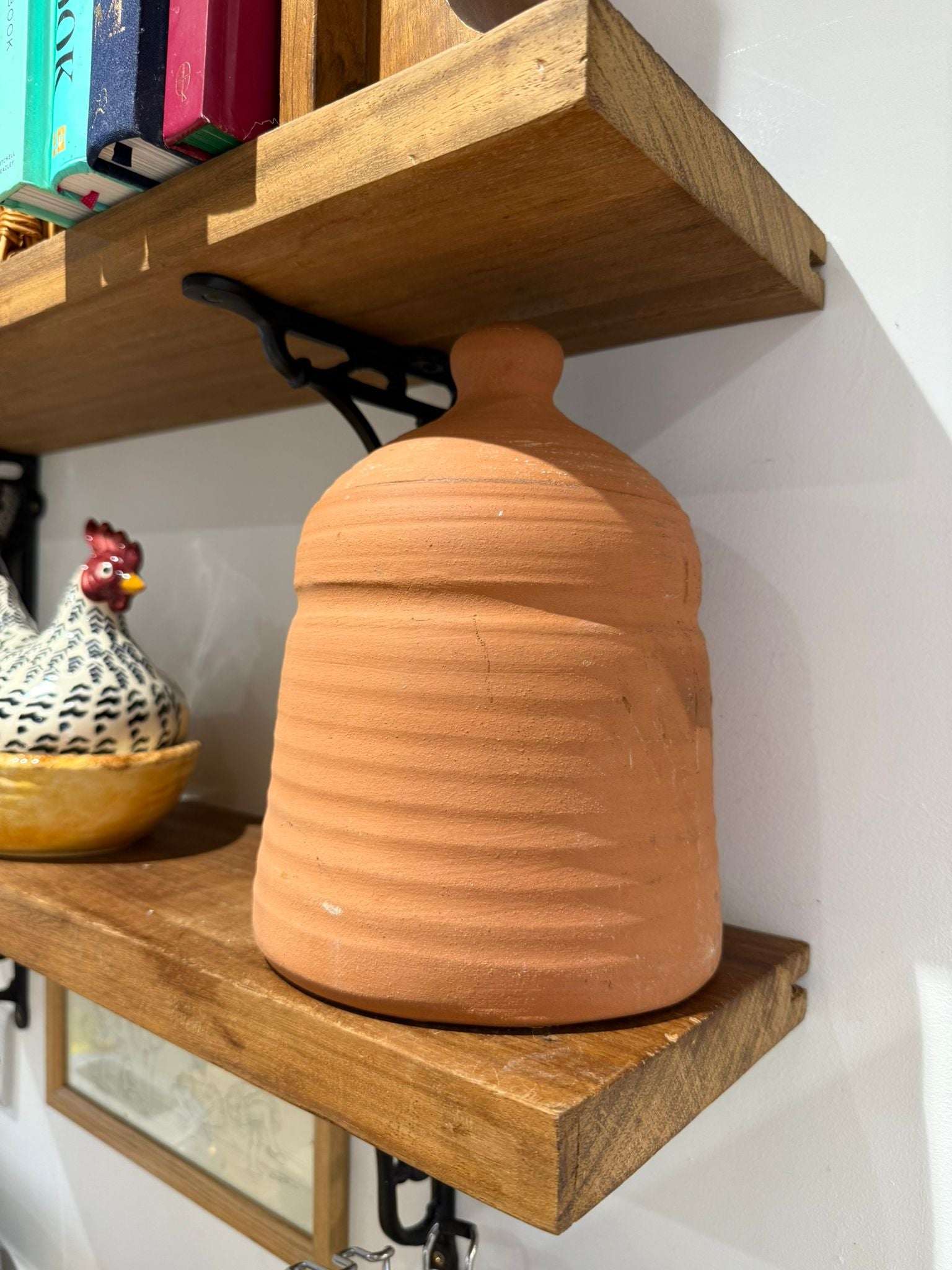 Vintage Handmade Terracotta Storage Jar with Lid