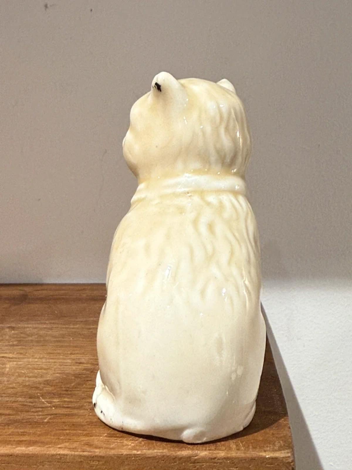 Vintage home decor cream cat one of a kind