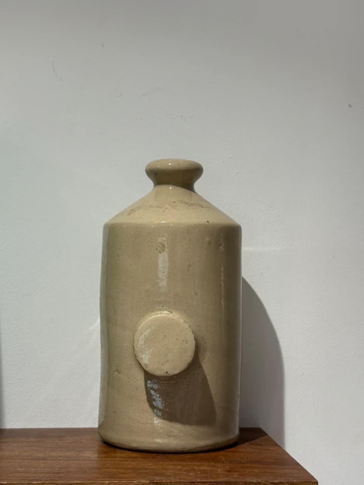 Vintage stone cream hot water bottle kitchen home decor one of a kind