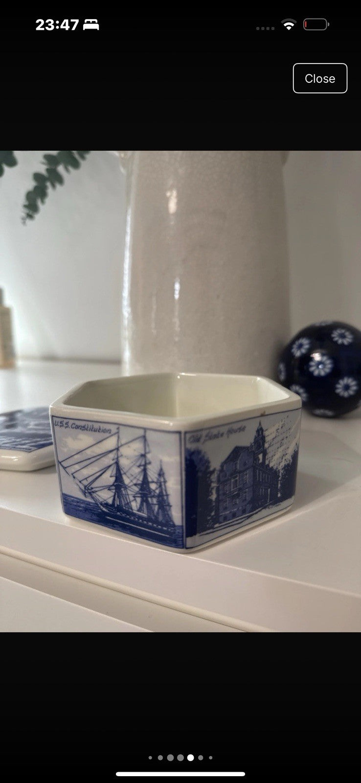 Antique Dutch Home Decor Storage Hand Painted Pot