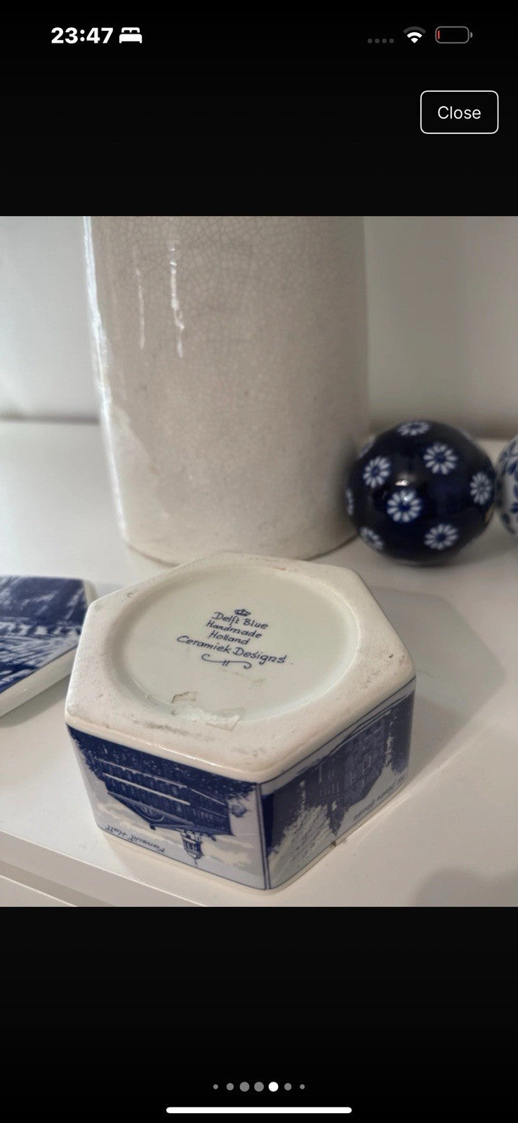 Antique Dutch Home Decor Storage Hand Painted Pot