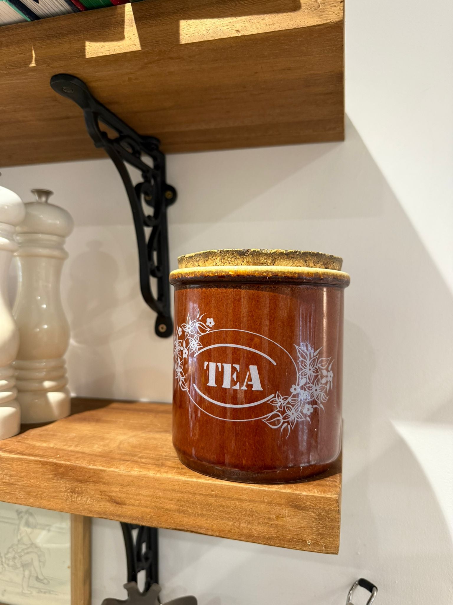 Vintage Brown Glazed Tea Storage Jar