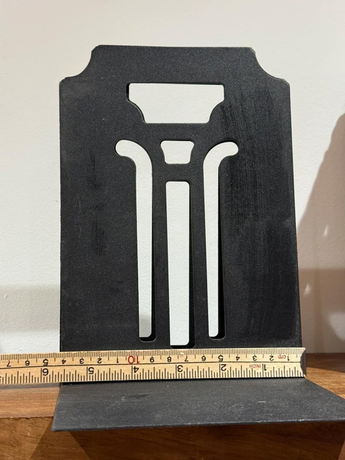 Vintage black metal bookend country home decor Greek column