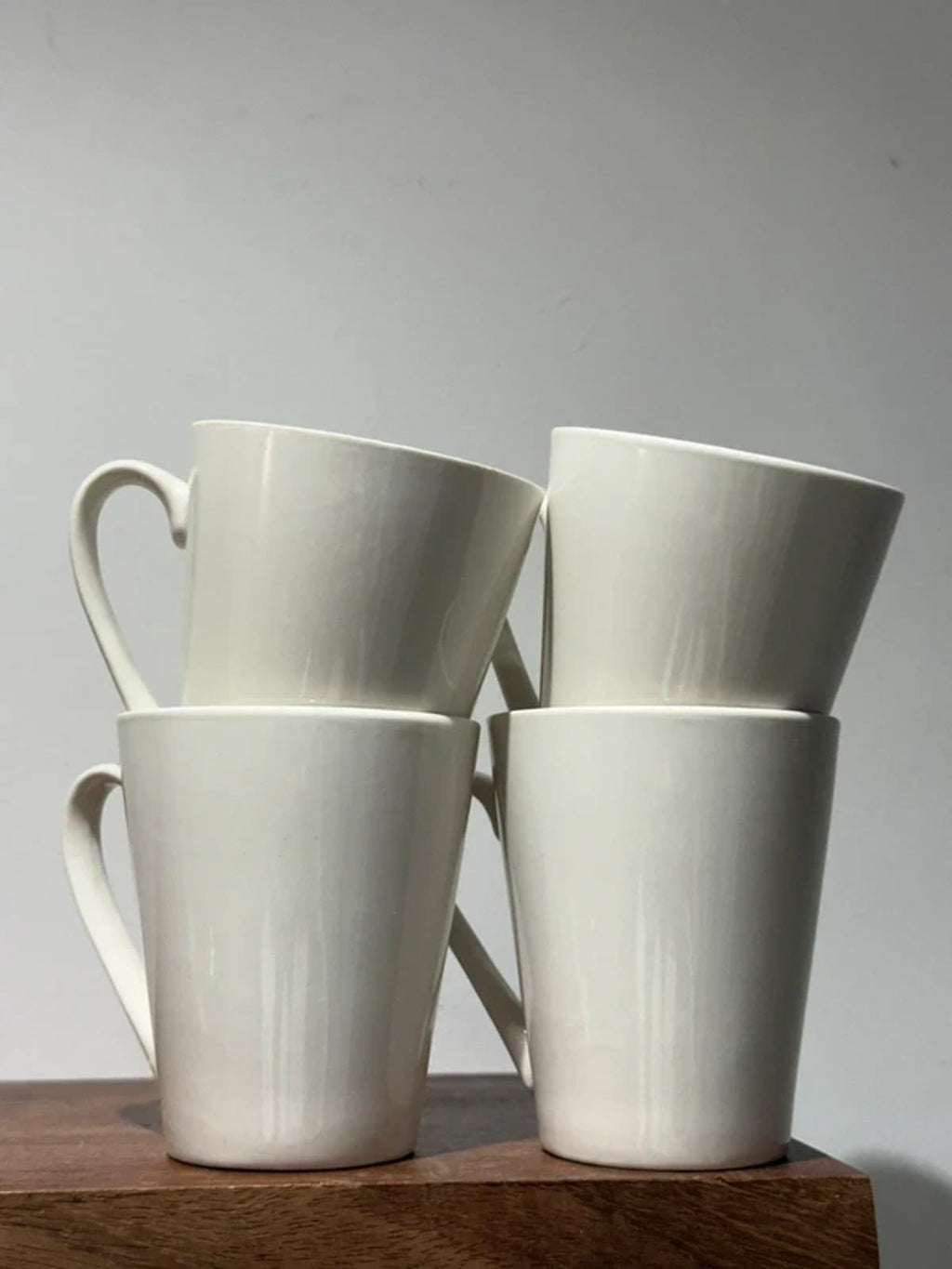 Set of brand-new white tall mugs kitchen home decor set of 4
