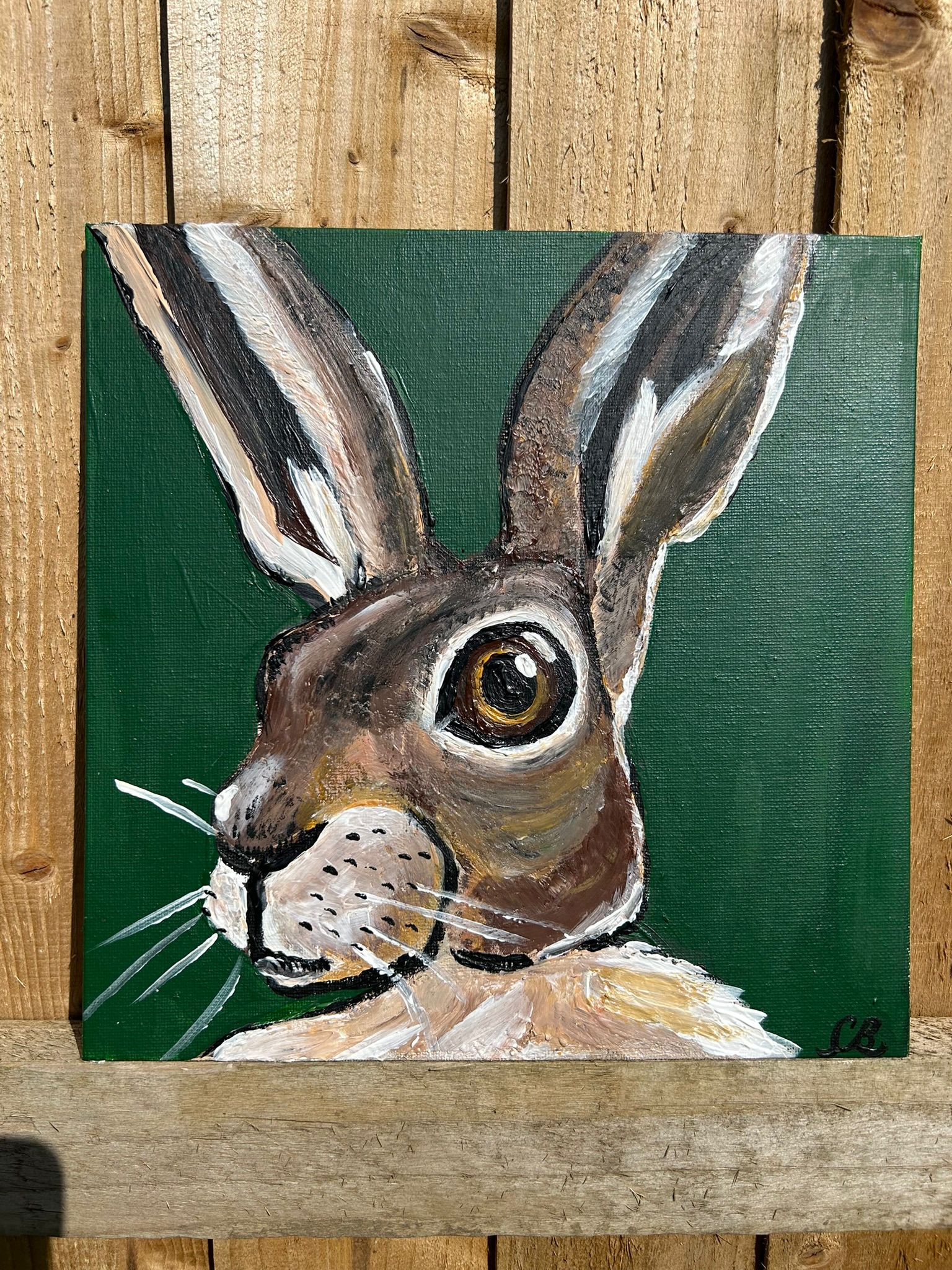 Original Hand-Painted Rabbit Artwork on Canvas