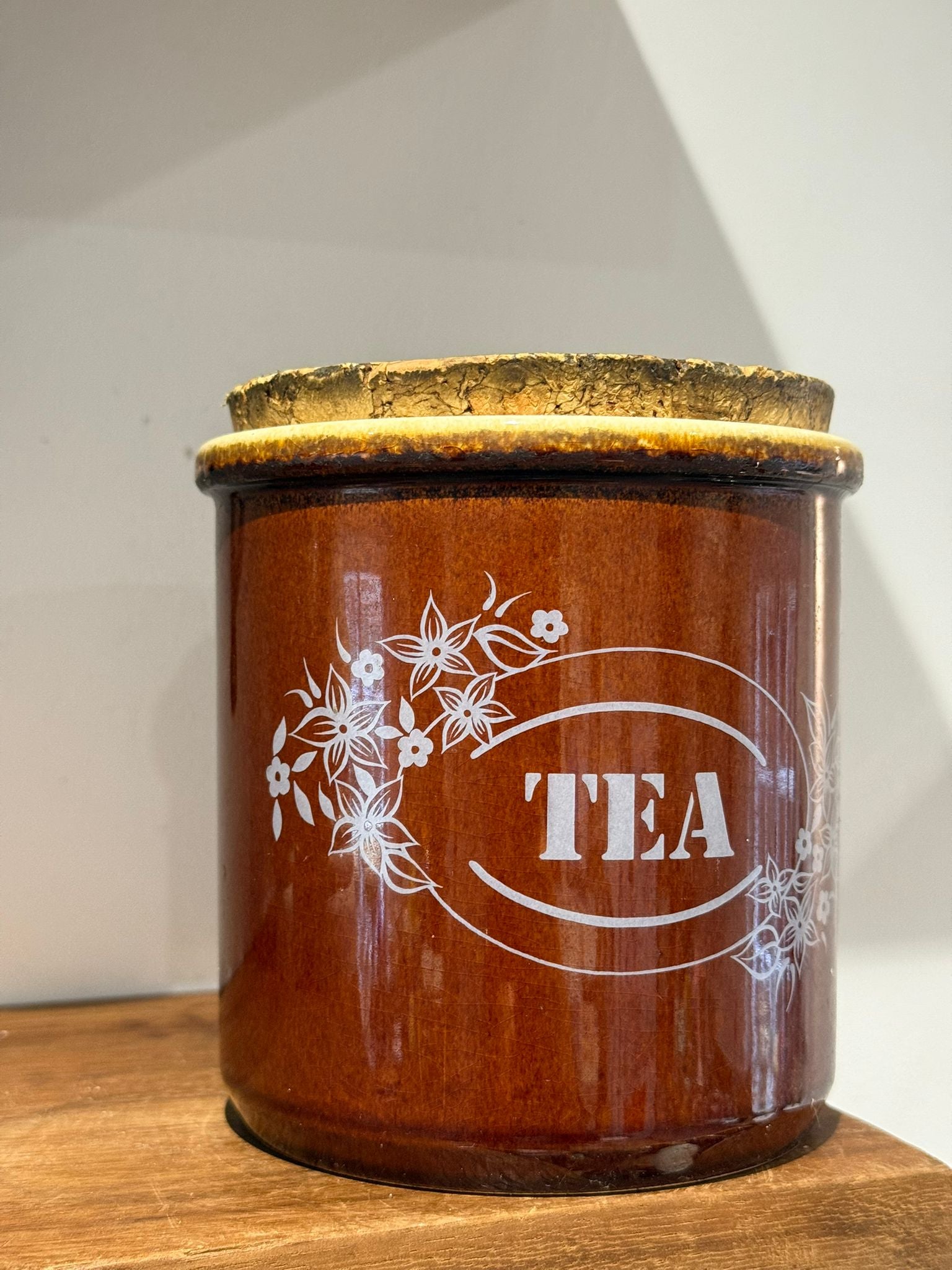 Vintage Brown Glazed Tea Storage Jar