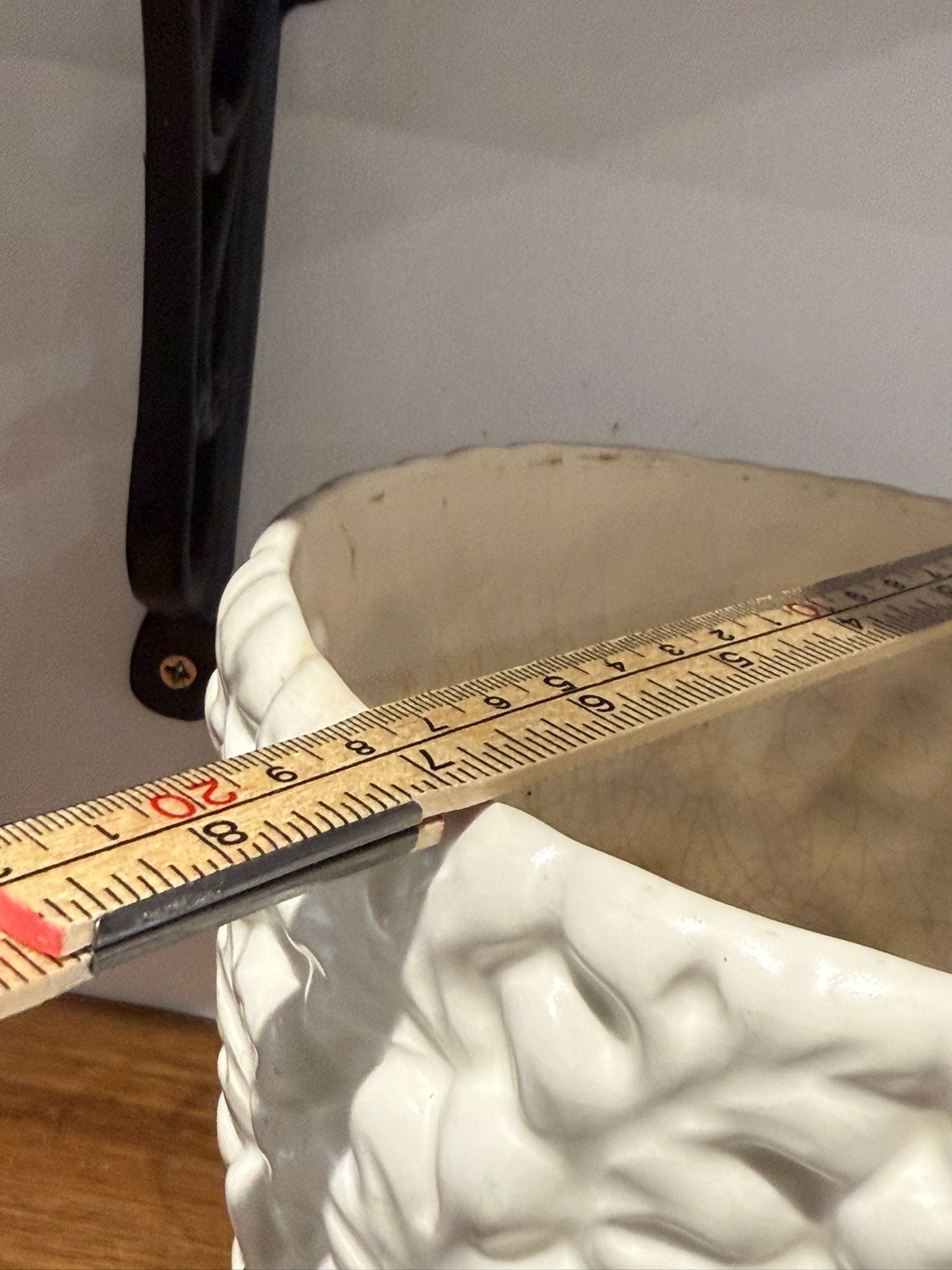 Vintage White Textured Ceramic Planter