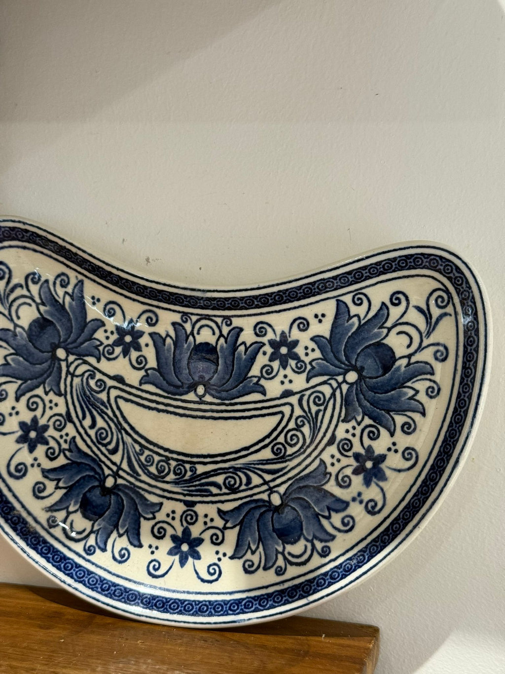 Wedgwood Magnolia Blue & White Crescent Dish