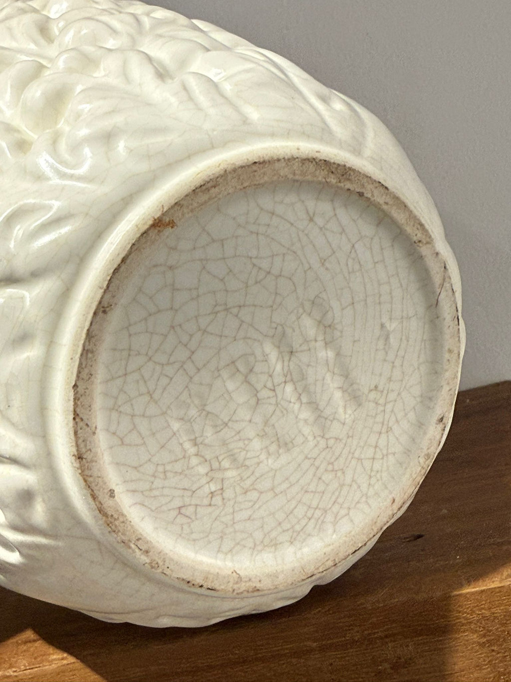 Vintage White Textured Ceramic Planter