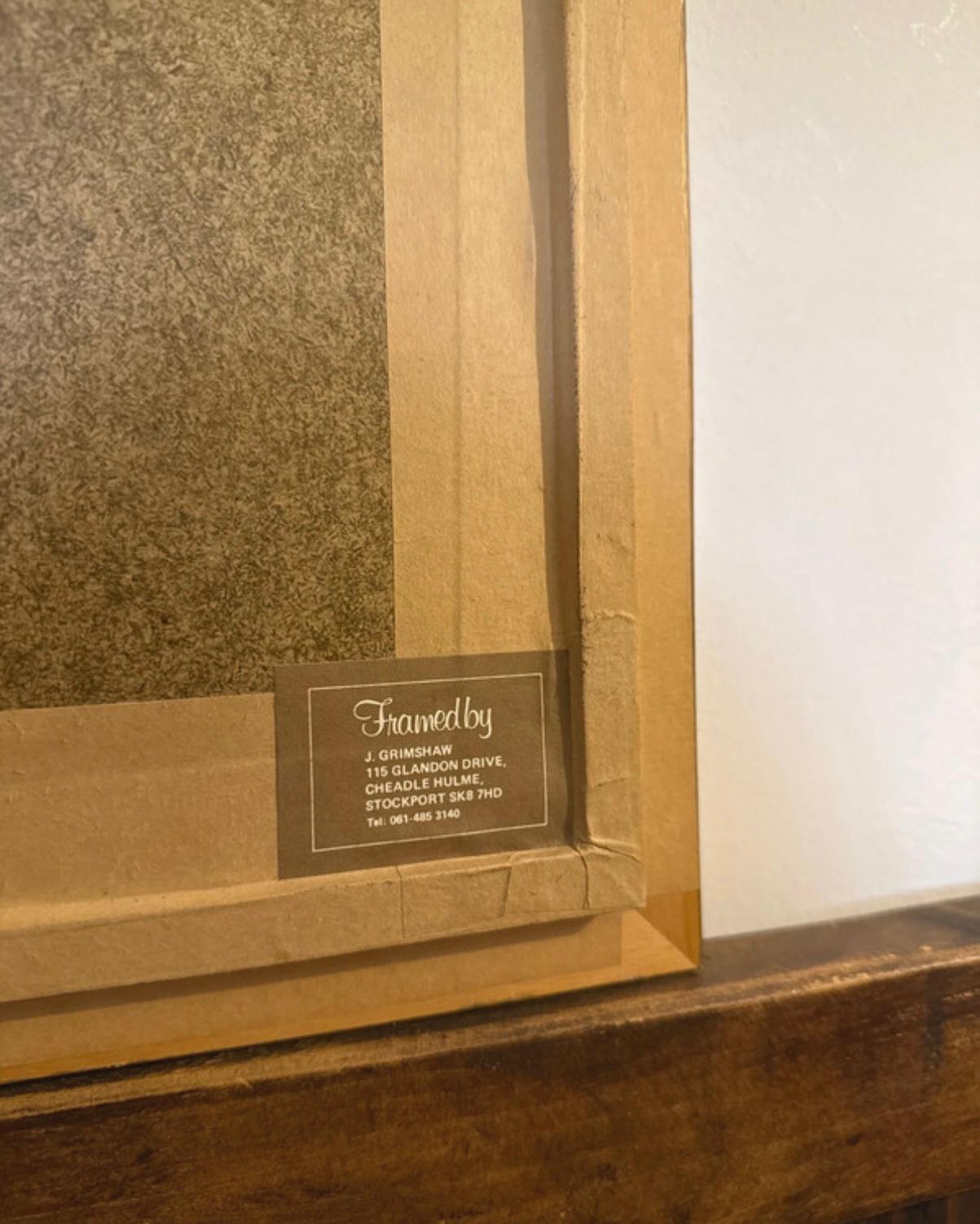 Framed Vintage Needlepoint Cottage Scene