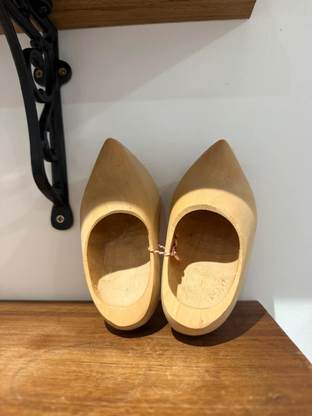 Vintage large set of wooden dutch clog shoes home decor one of a kind