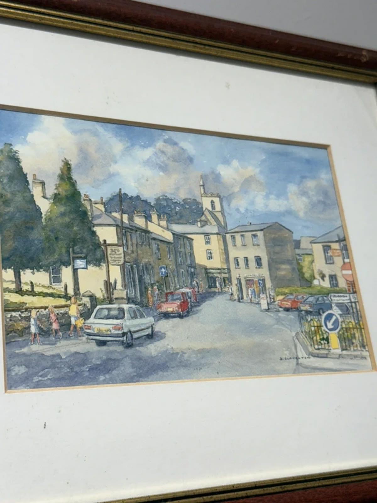 Vintage framed hand painting artwork watercolours one of a kind