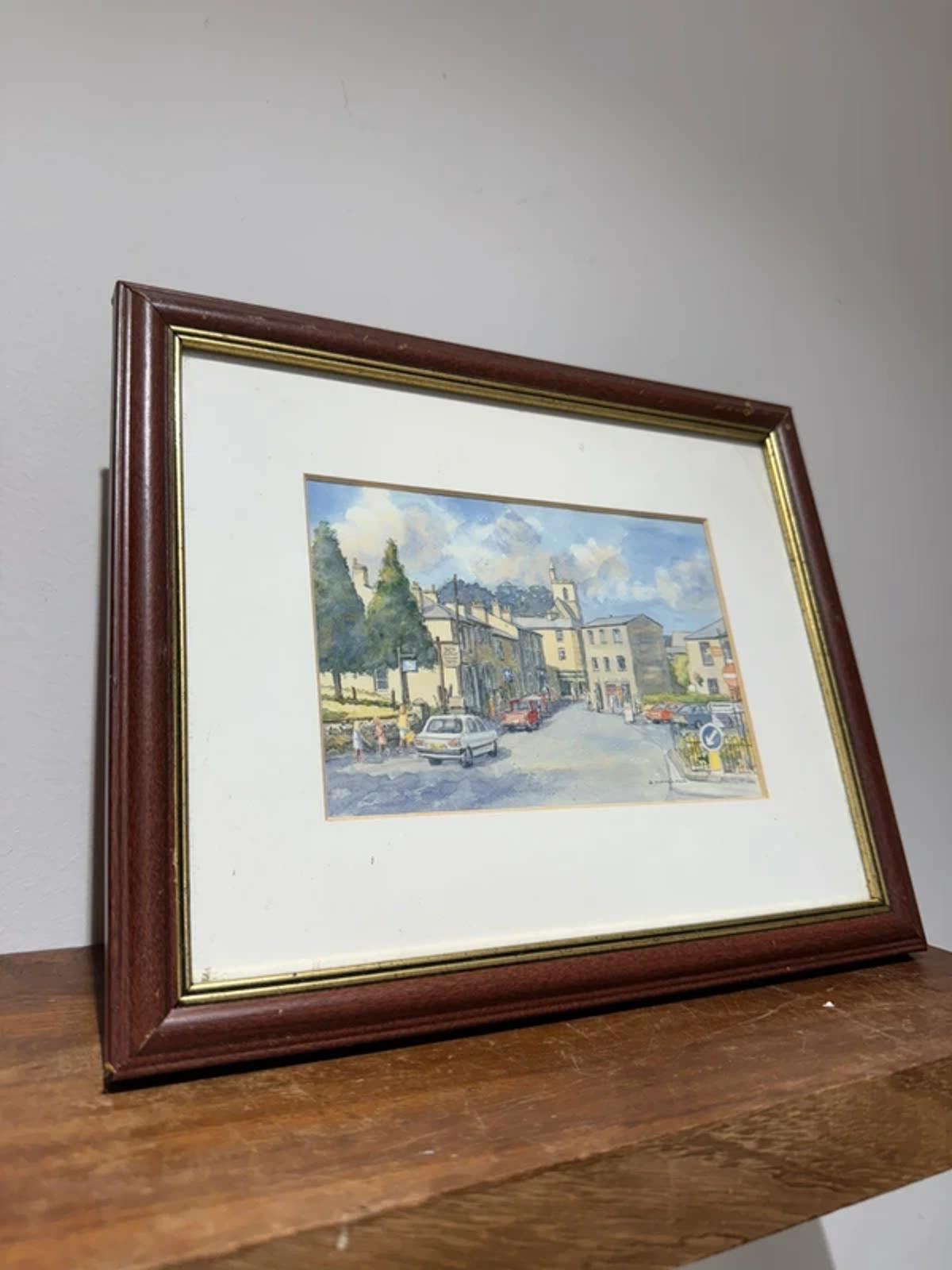 Vintage framed hand painting artwork watercolours one of a kind