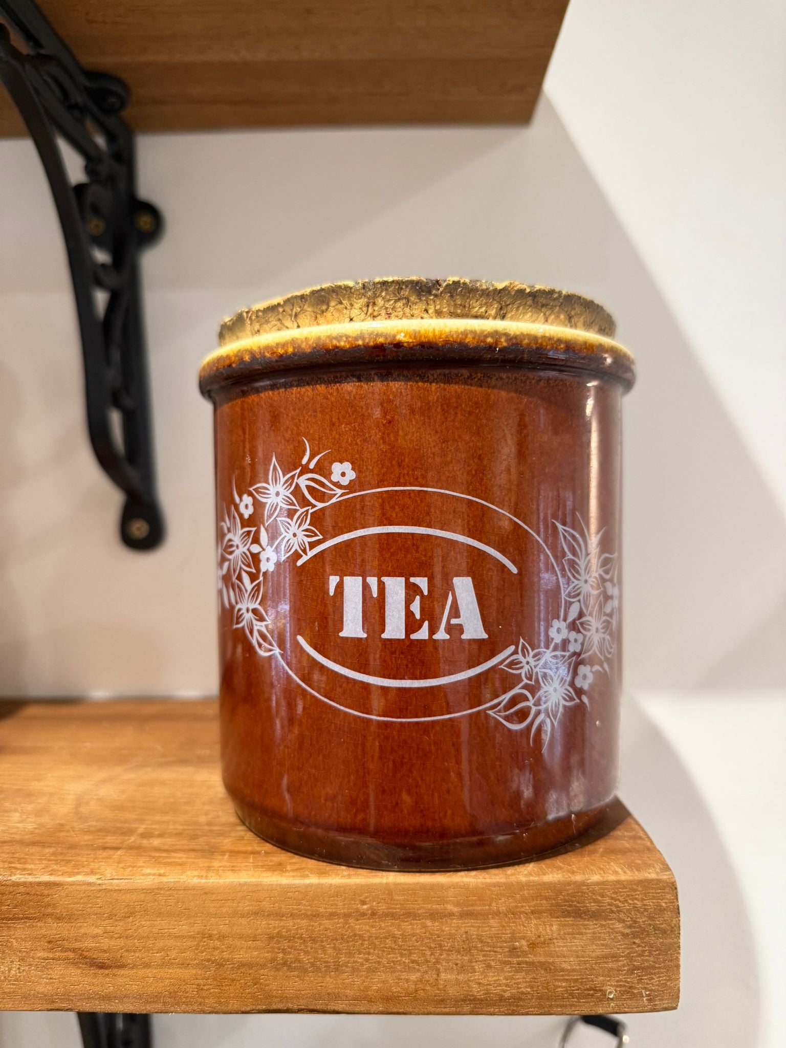 Vintage Brown Glazed Tea Storage Jar