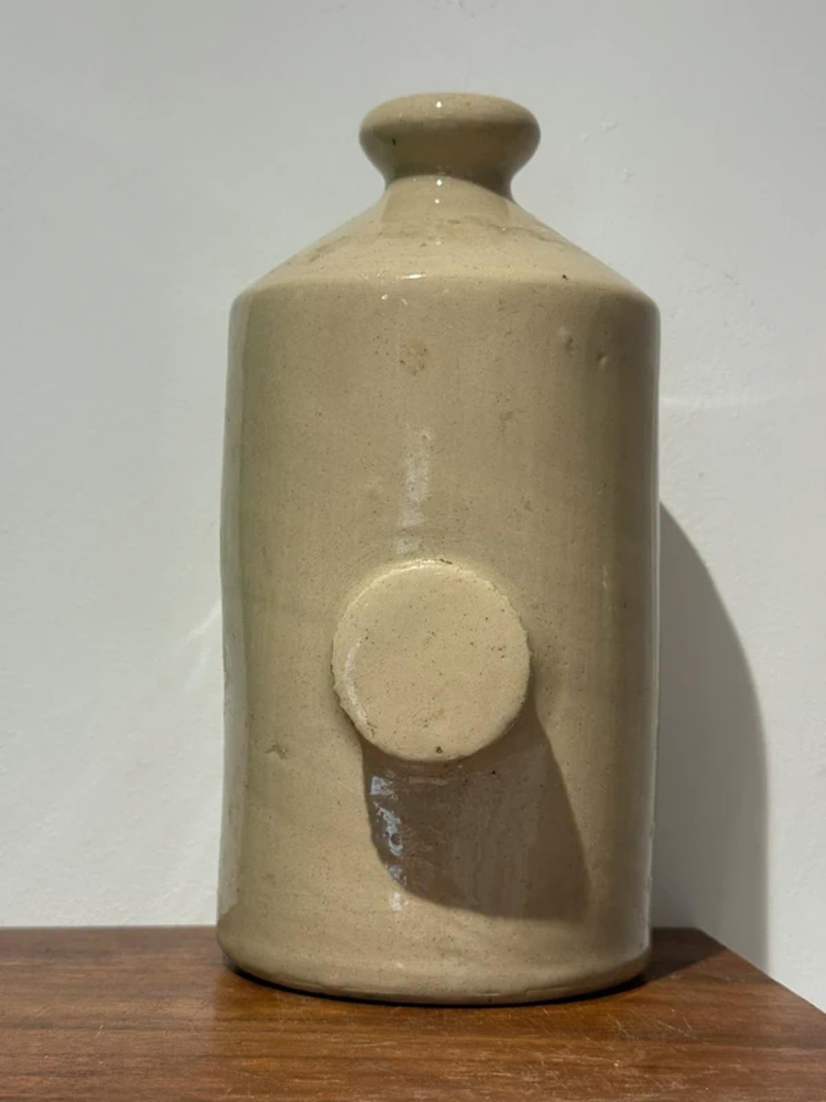Vintage stone cream hot water bottle kitchen home decor one of a kind
