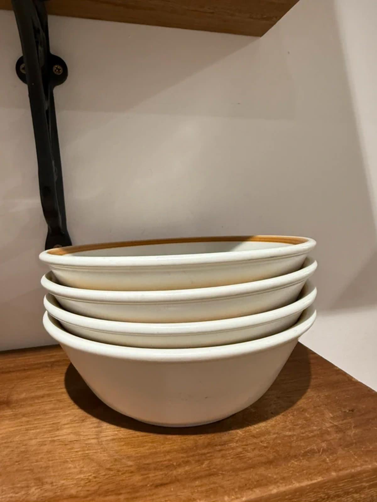 Vintage set of 4 royal doulton floral retro brown mustard set of 4 bowls