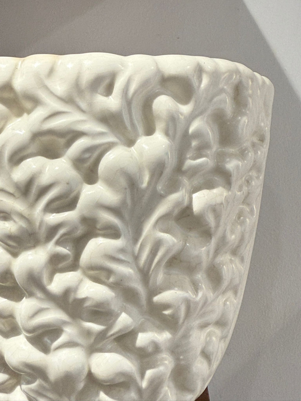 Vintage White Textured Ceramic Planter