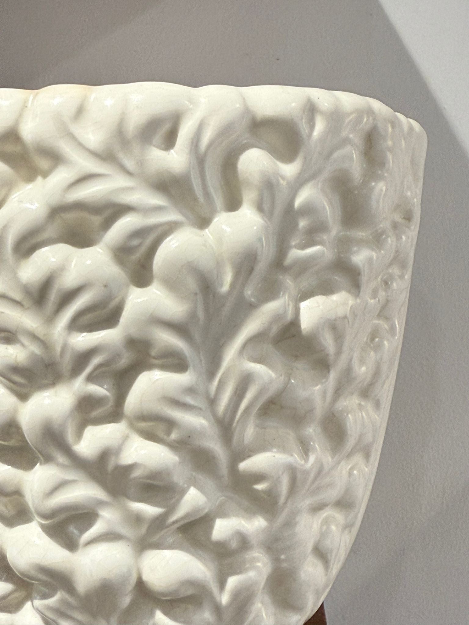 Vintage White Textured Ceramic Planter