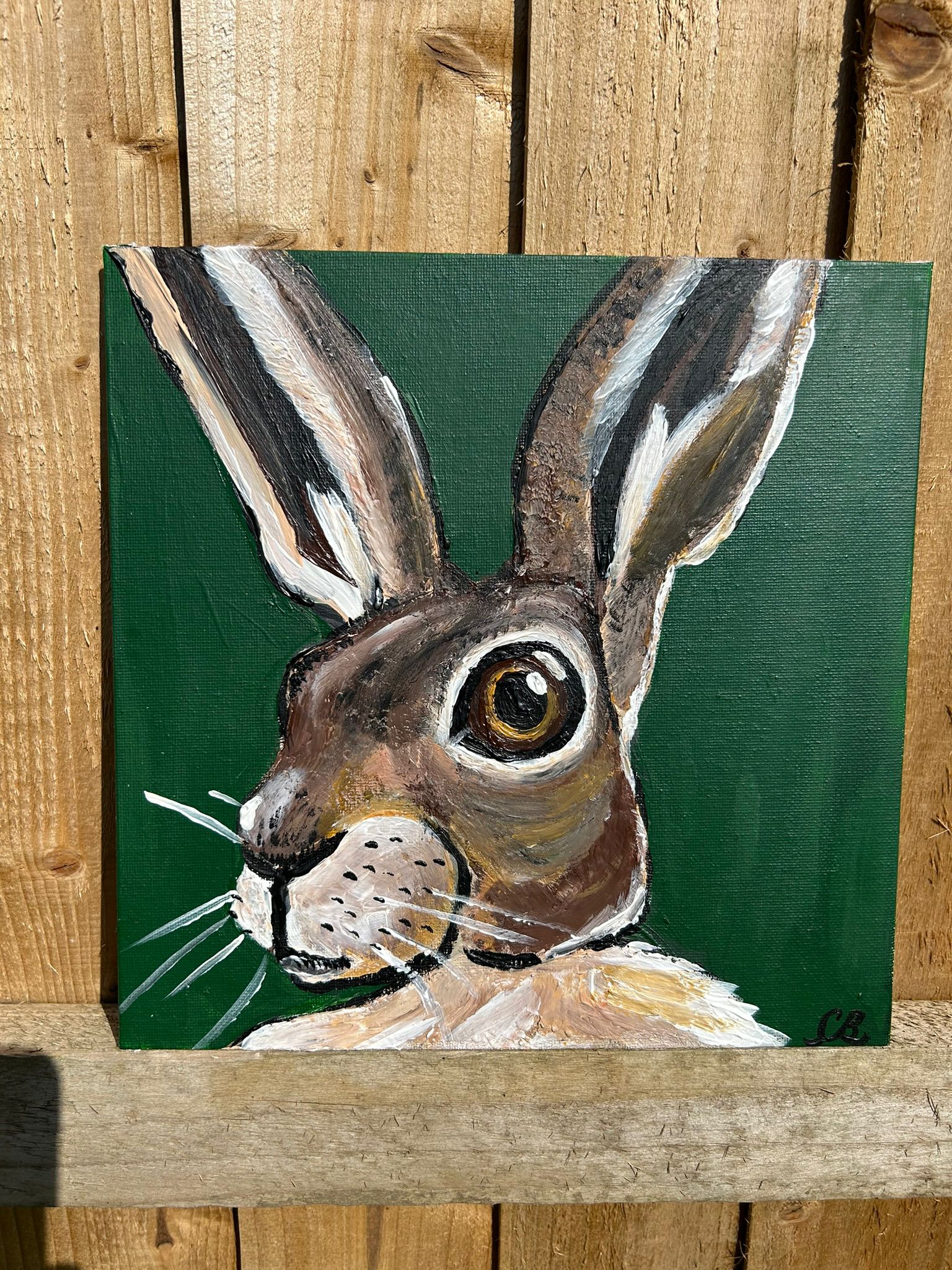 Original Hand-Painted Rabbit Artwork on Canvas