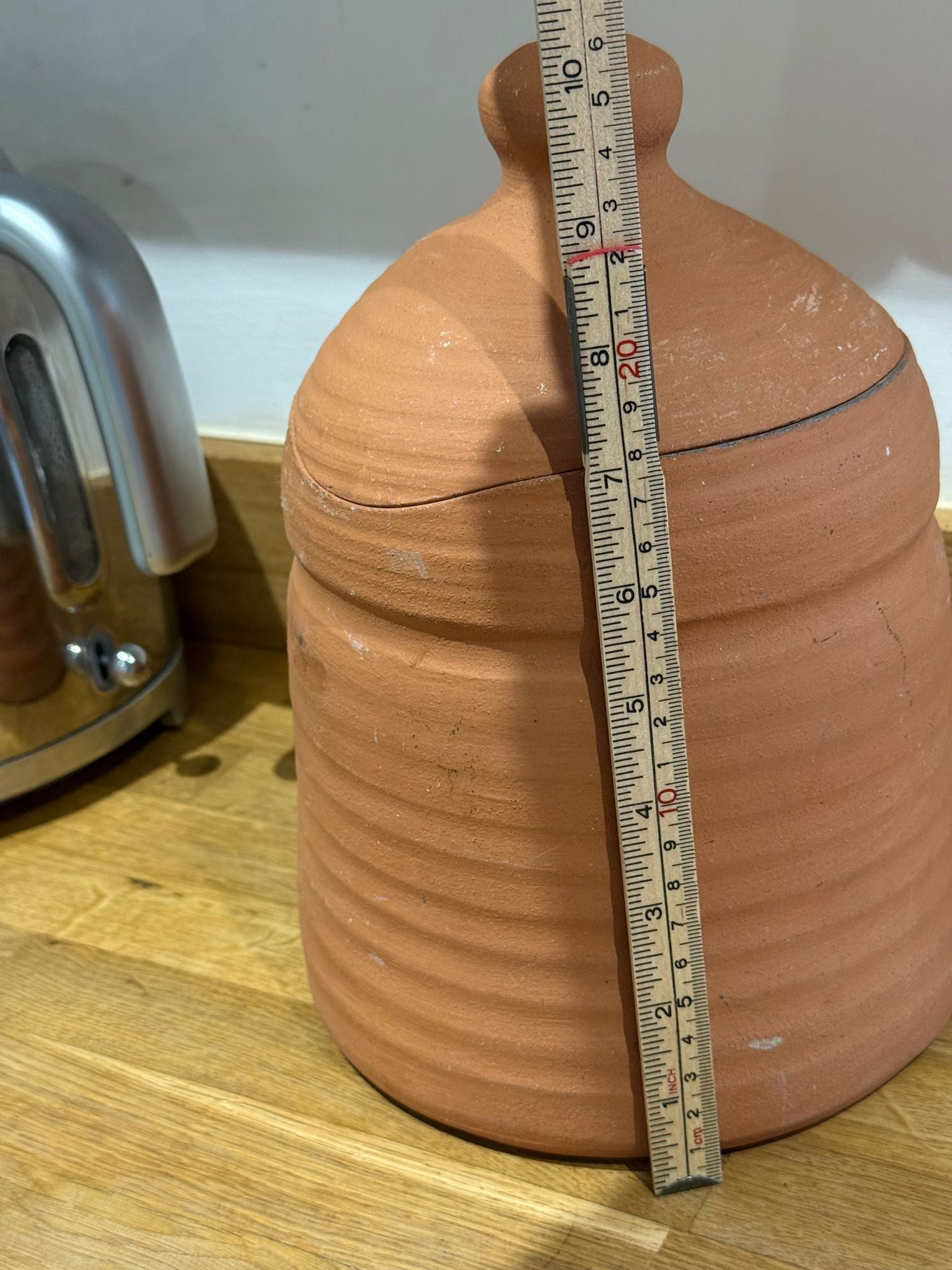 Vintage Handmade Terracotta Storage Jar with Lid