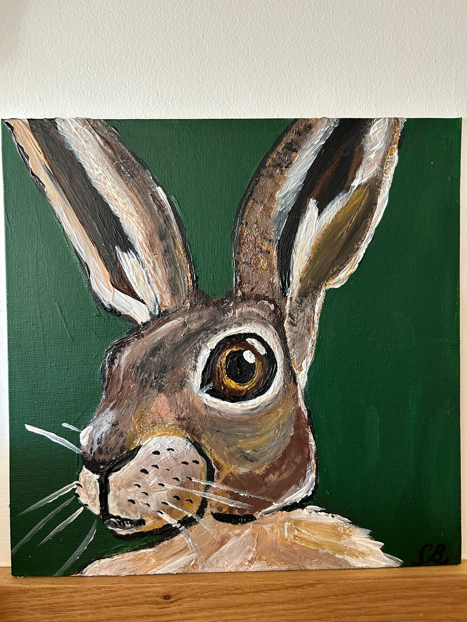 Original Hand-Painted Rabbit Artwork on Canvas
