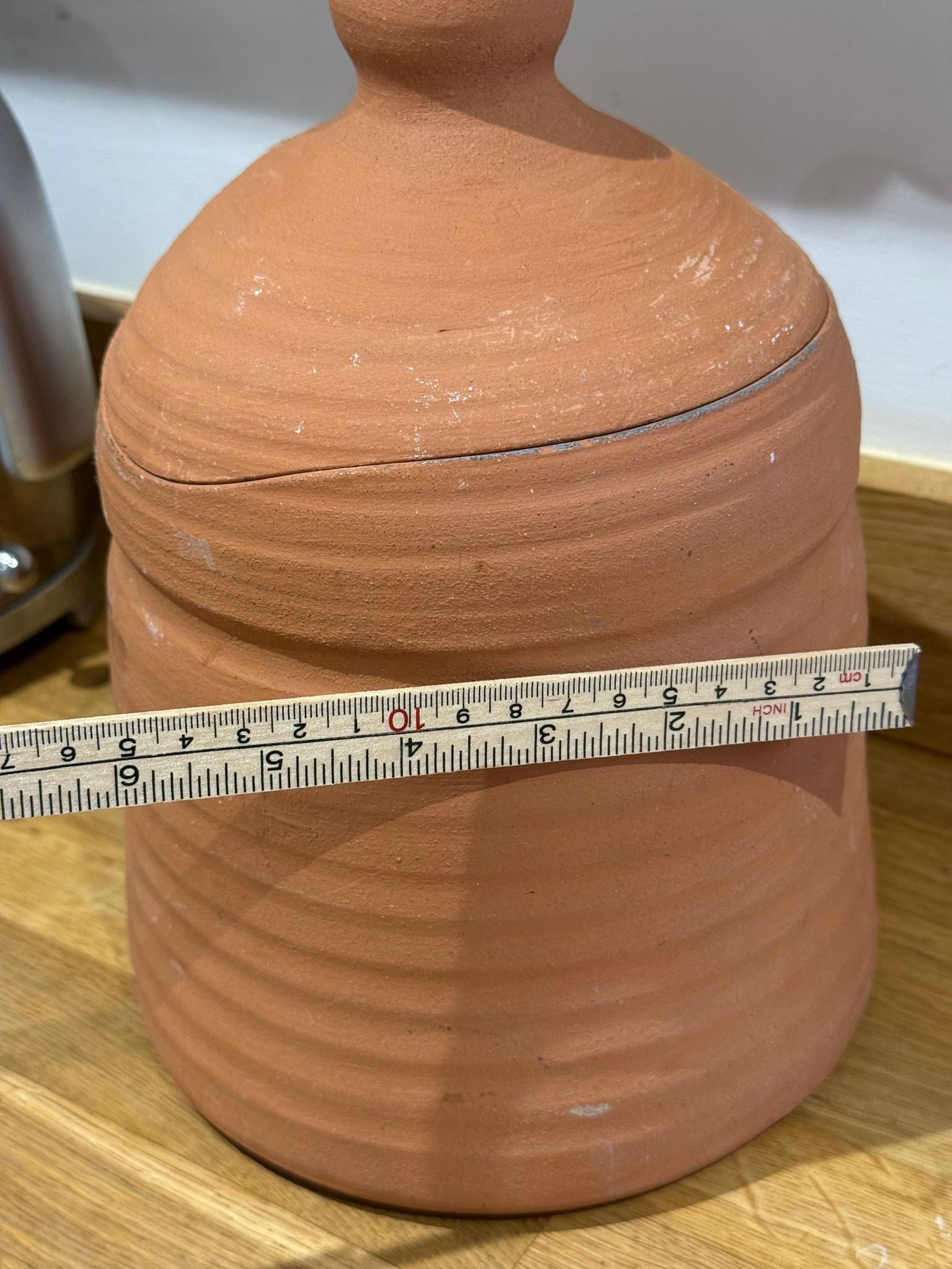 Vintage Handmade Terracotta Storage Jar with Lid