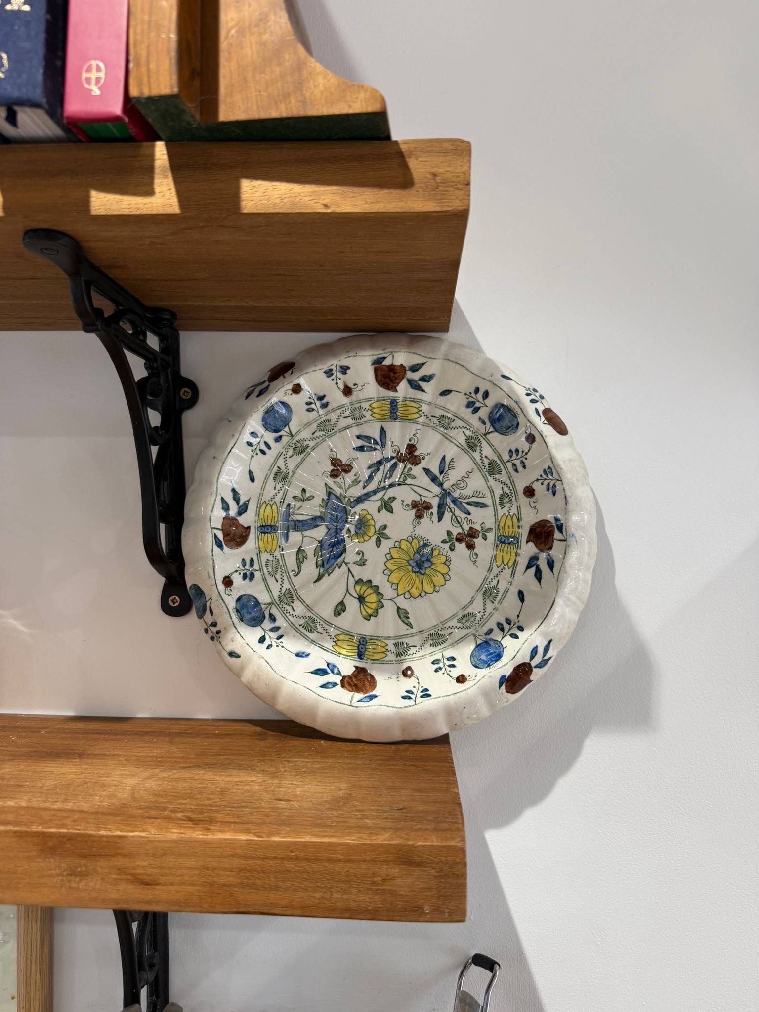 Vintage Hand-Painted Floral Ceramic Plate