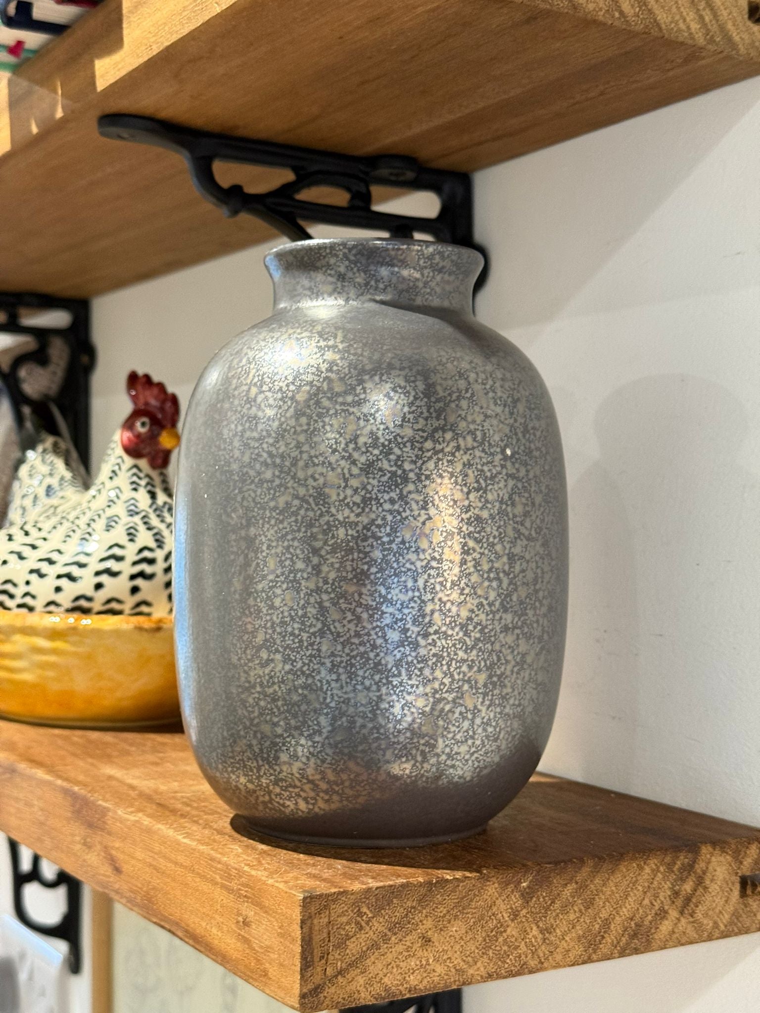 Poole Pottery Grey Speckled Studio Vase