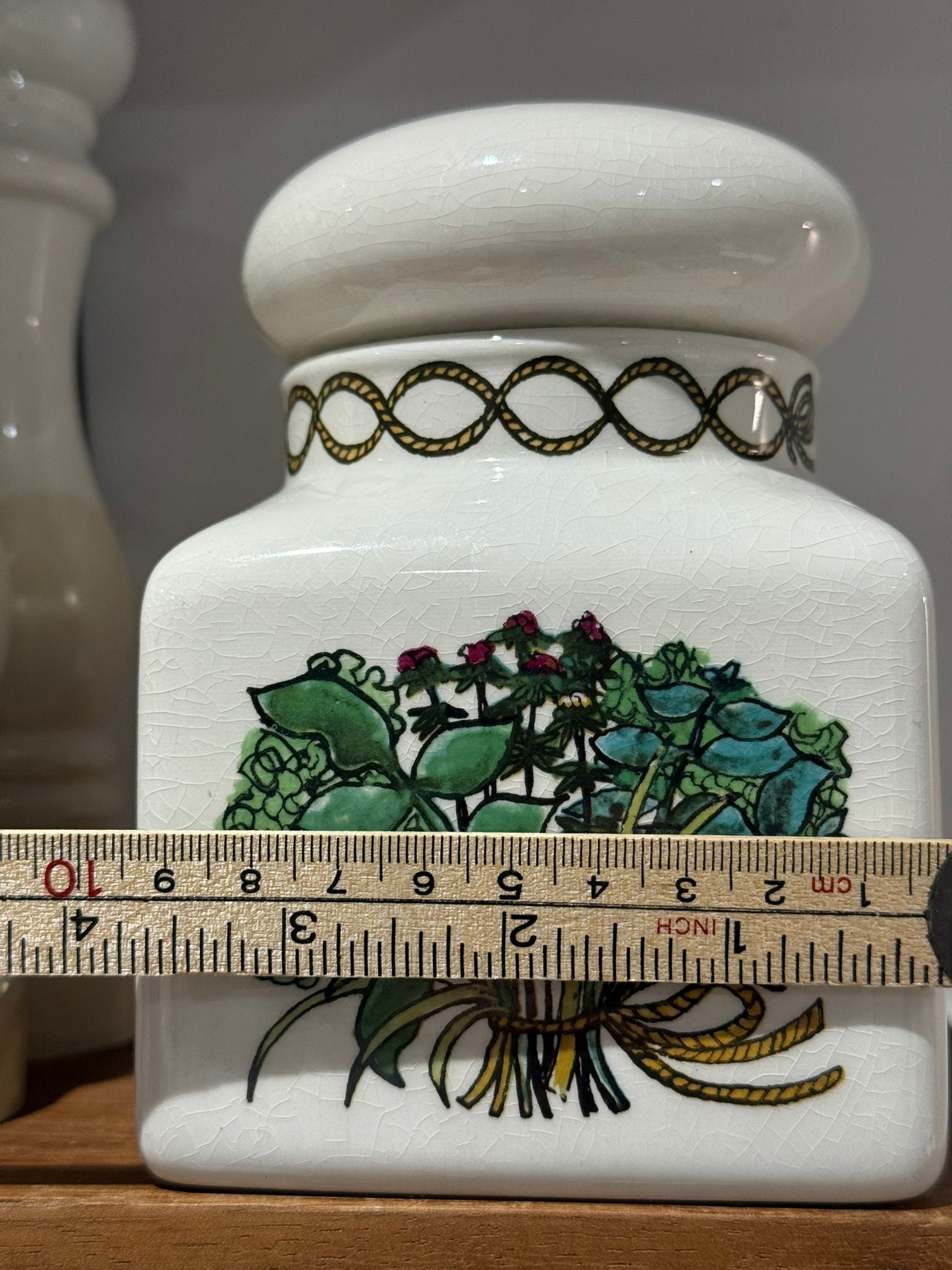 Vintage Minton Ceramic Storage Jar with Floral Motif – Made in England