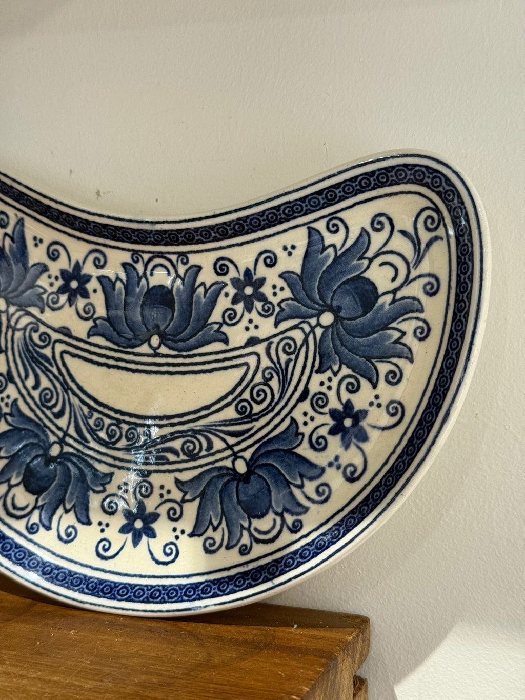 Wedgwood Magnolia Blue & White Crescent Dish