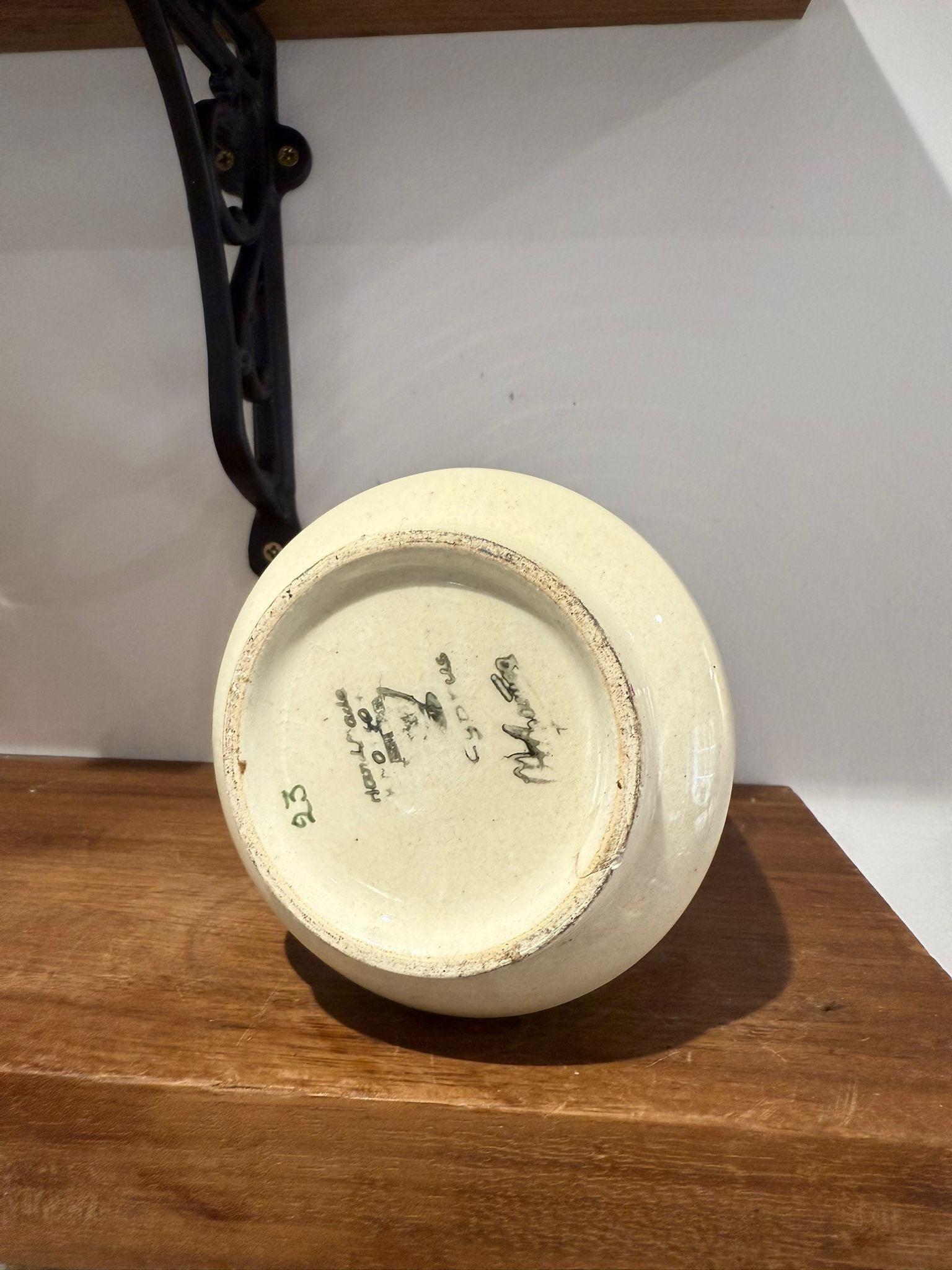 Vintage Hand-Painted Floral Ceramic Vase