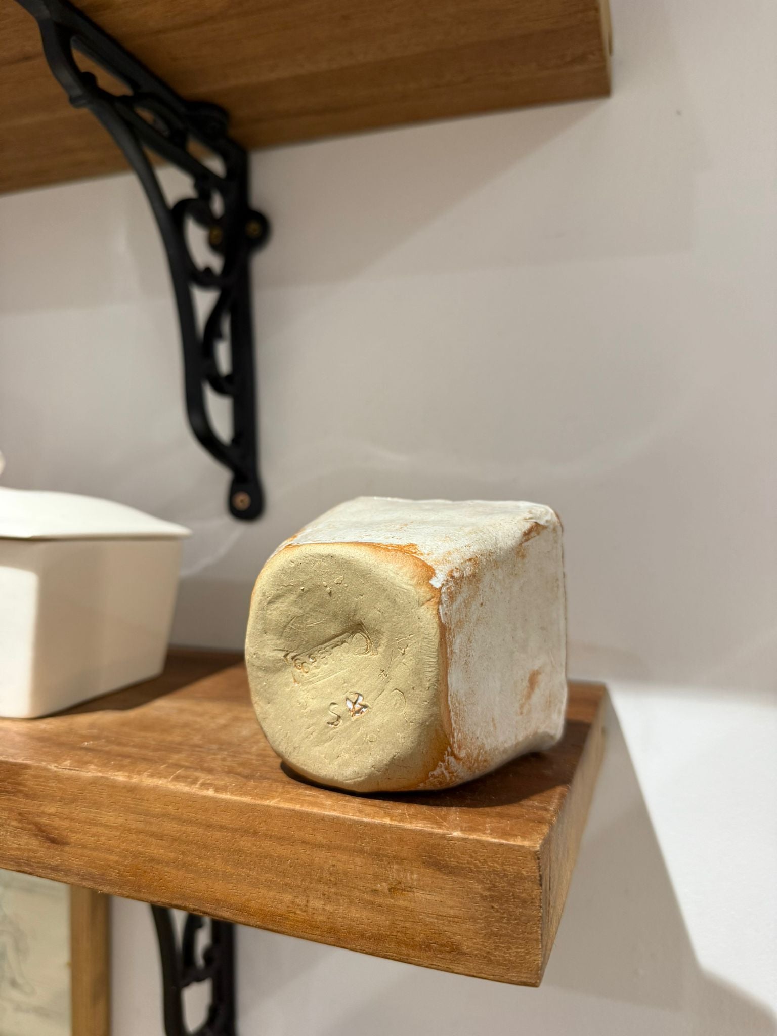 Rustic Square Ceramic Planter with Natural Patina