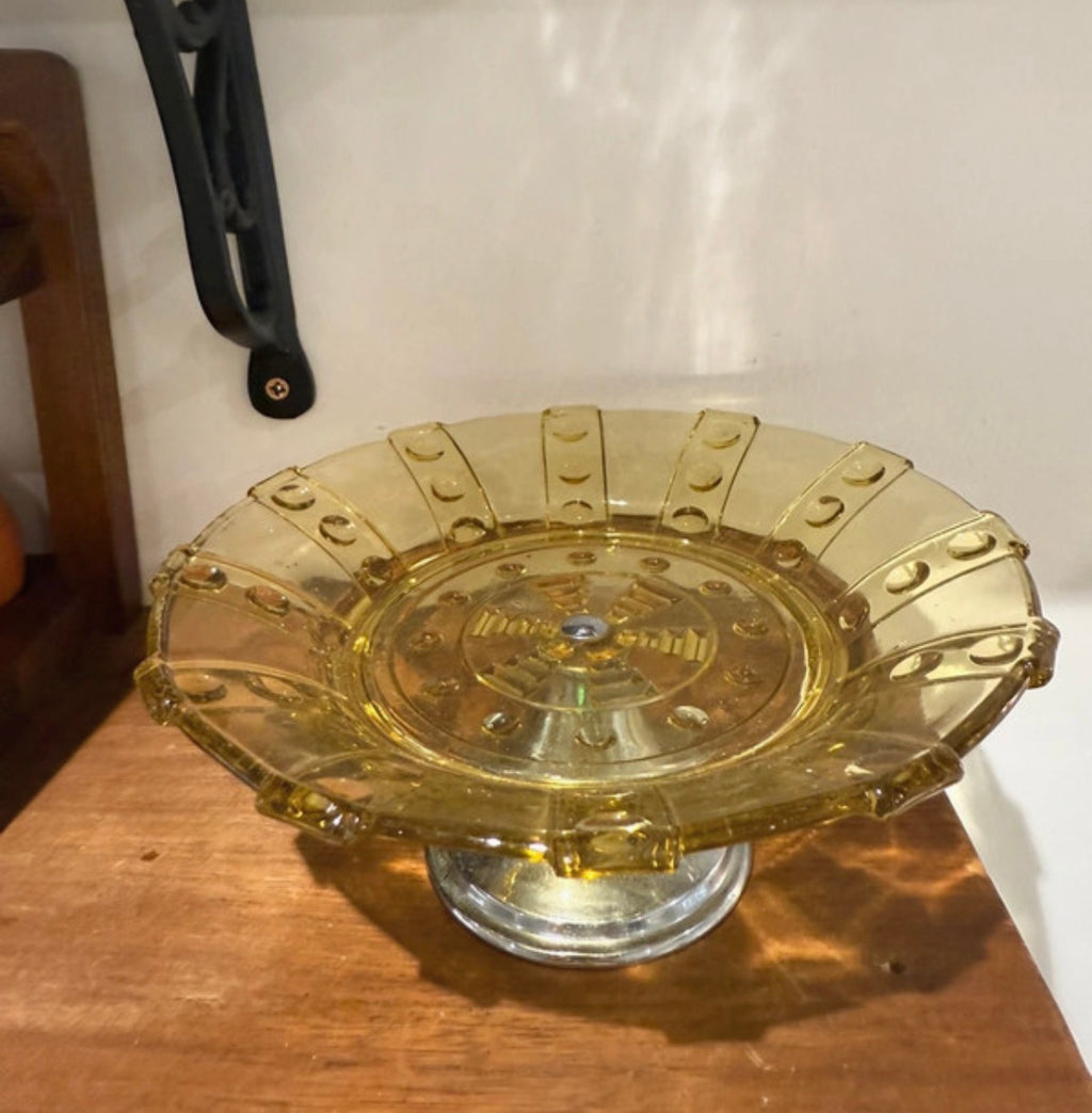 Rare Yellow Glass Food Stand
