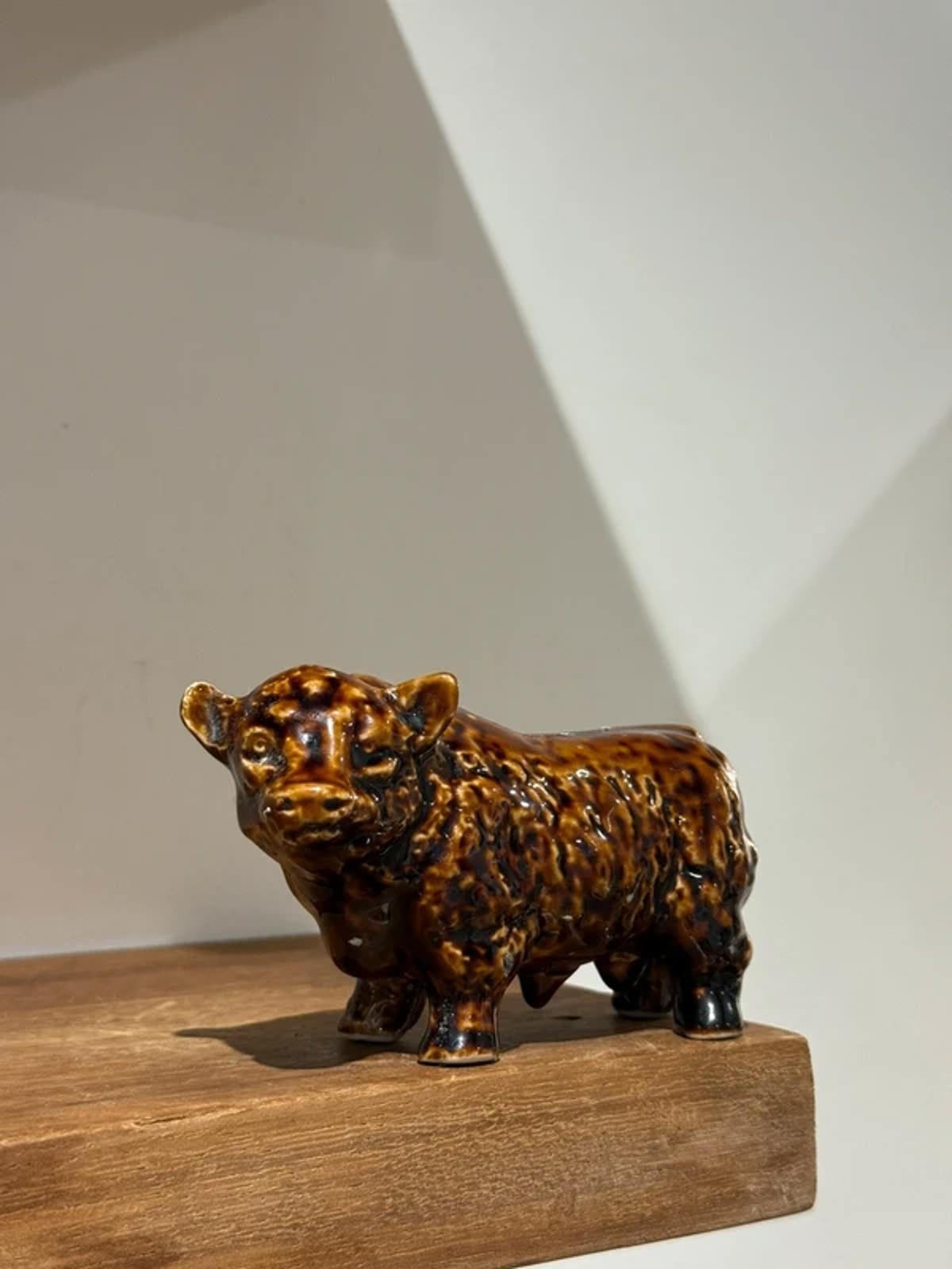 Vintage Ceramic Highland Cow Figurine