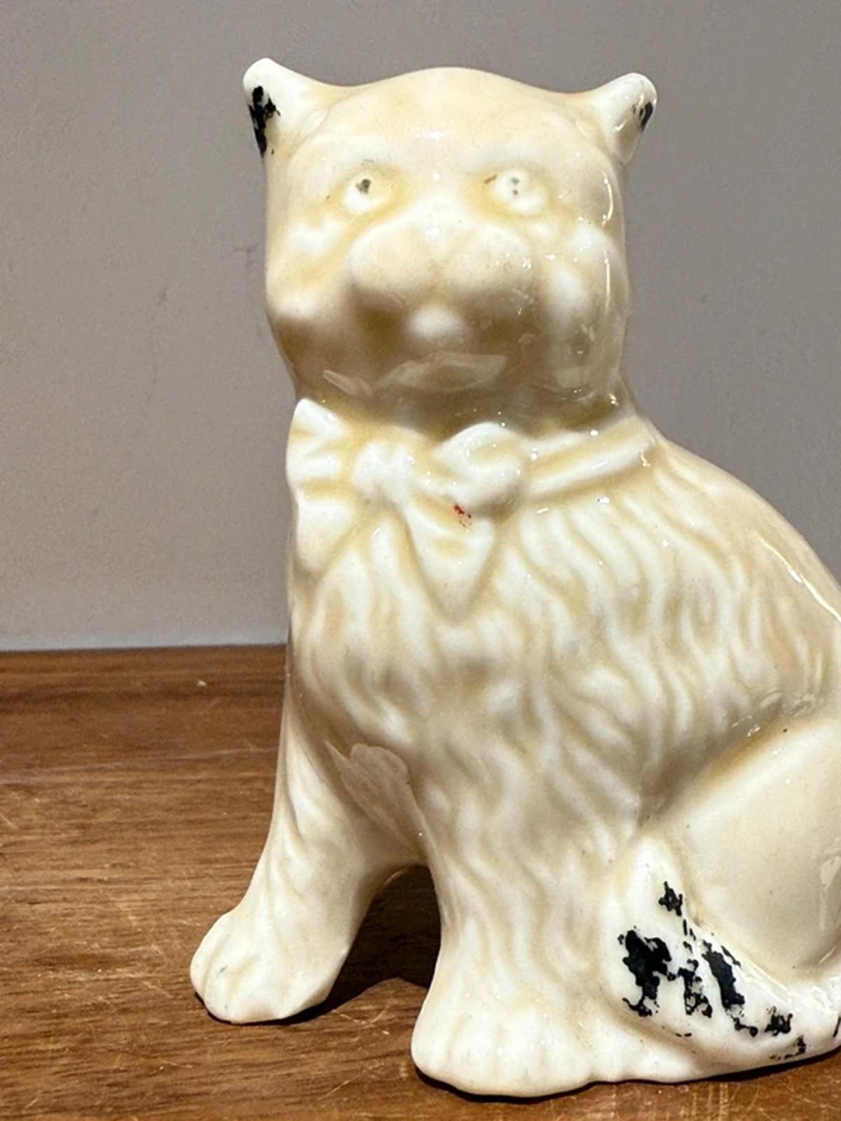 Vintage home decor cream cat one of a kind